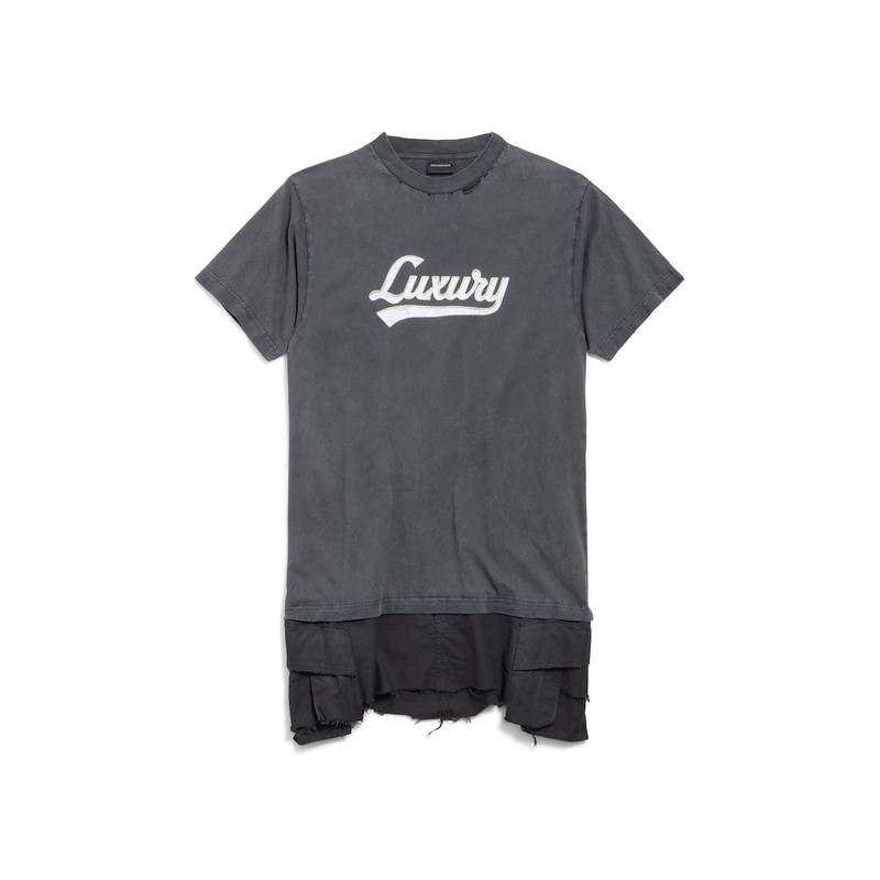 Women's Luxury Script Hybrid T-shirt Cargo Dress in Black 1
