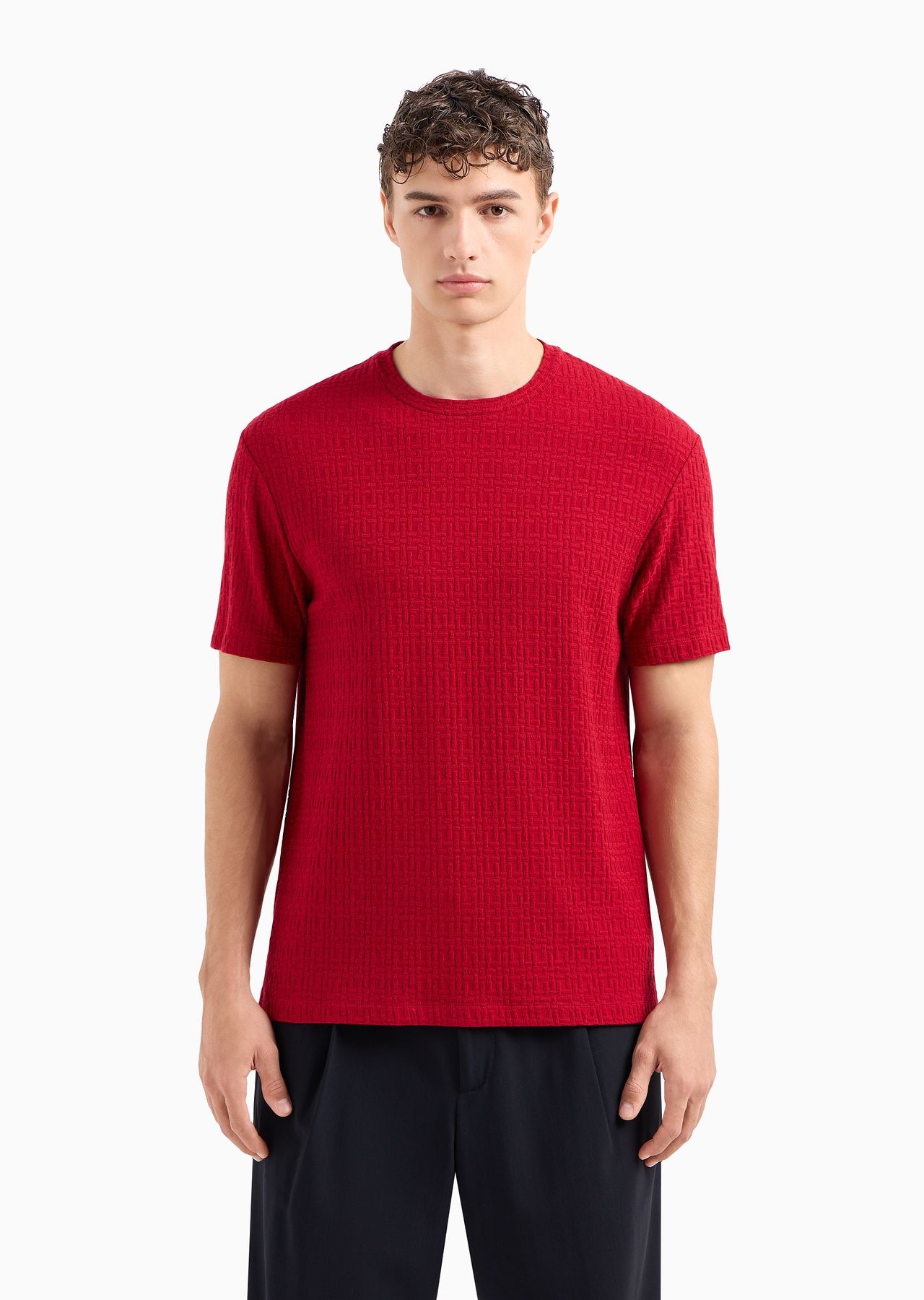 Viscose and cashmere jacquard jersey crew-neck T-shirt - 2