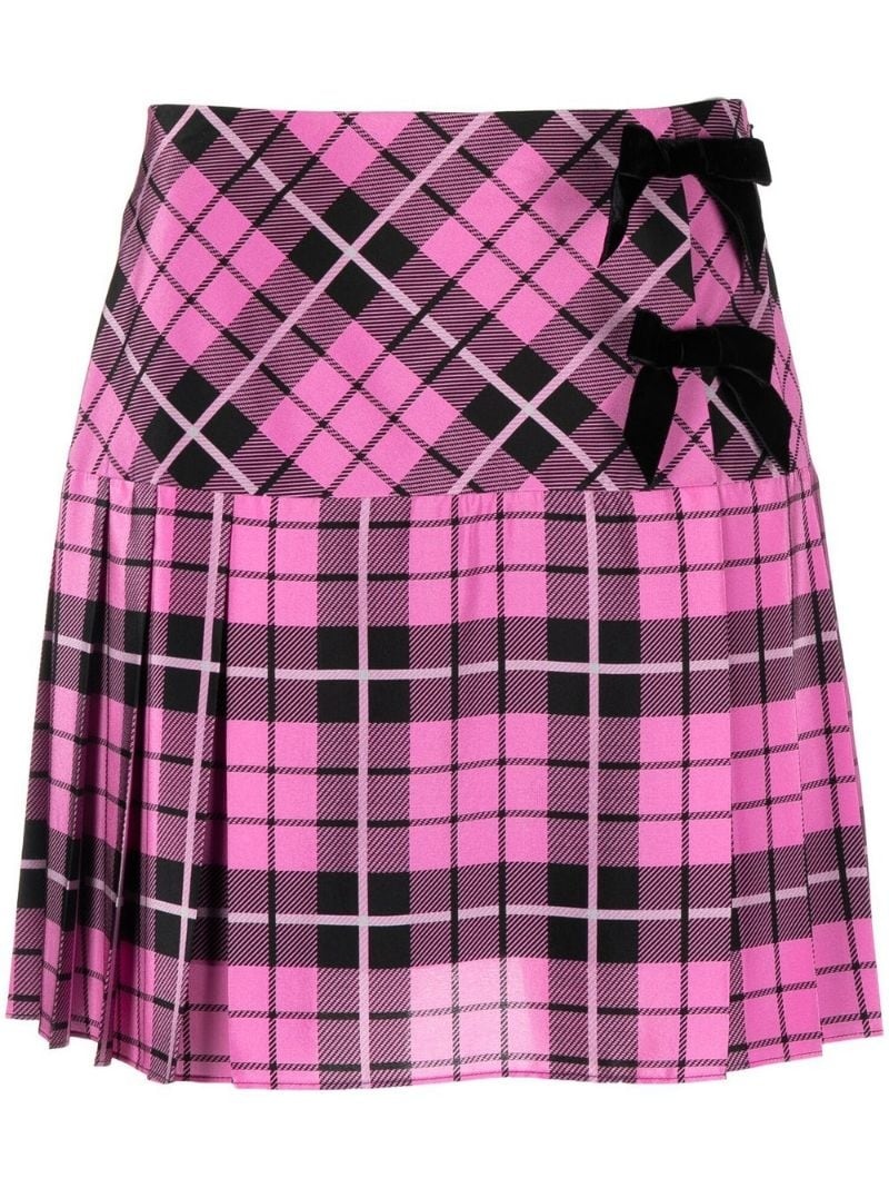 plaid pleated mini skirt - 1
