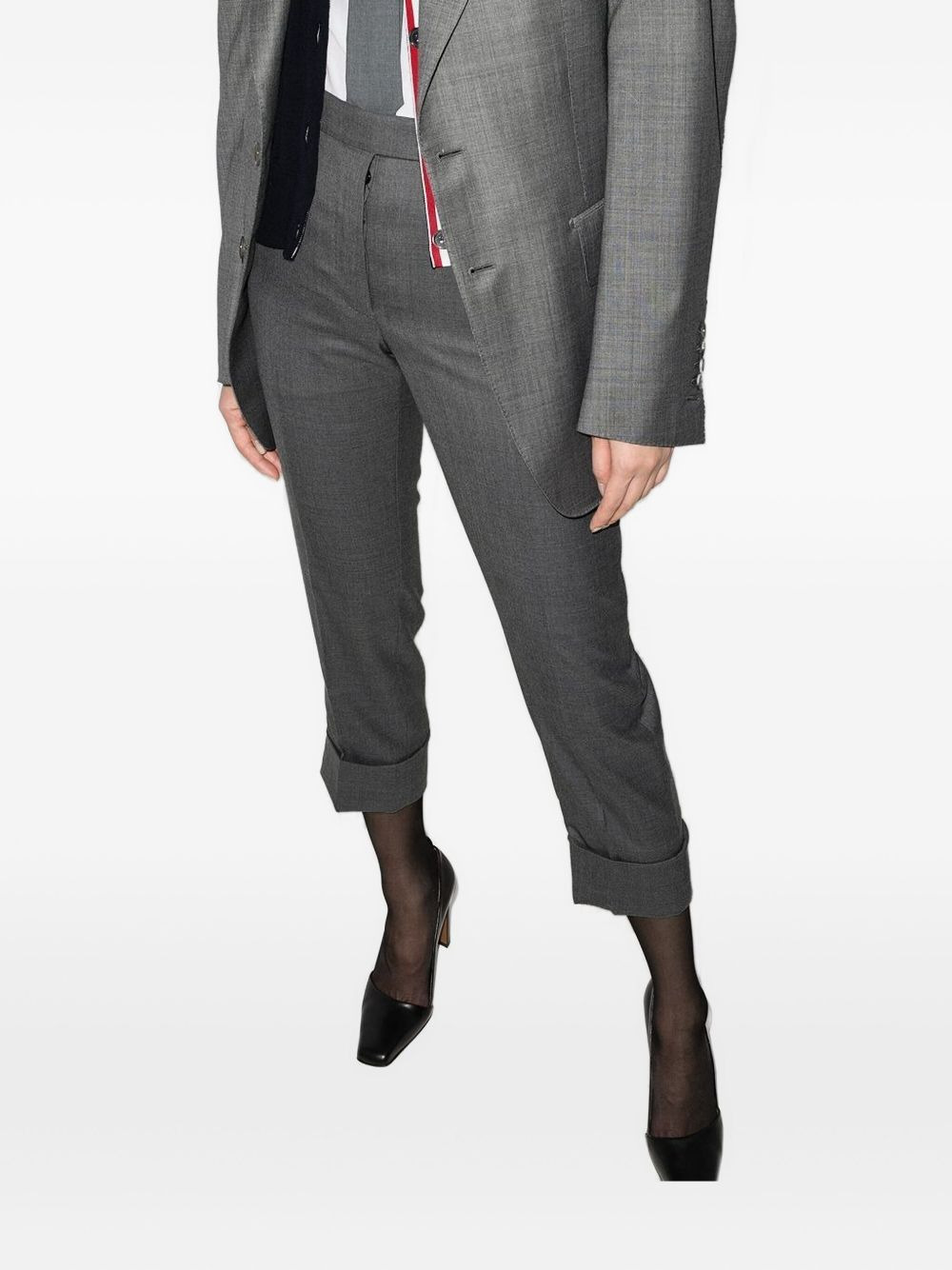 cropped slim leg trousers - 2