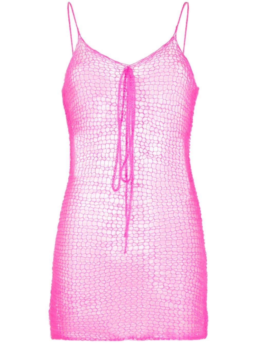 open-knit mohair minidress - 1