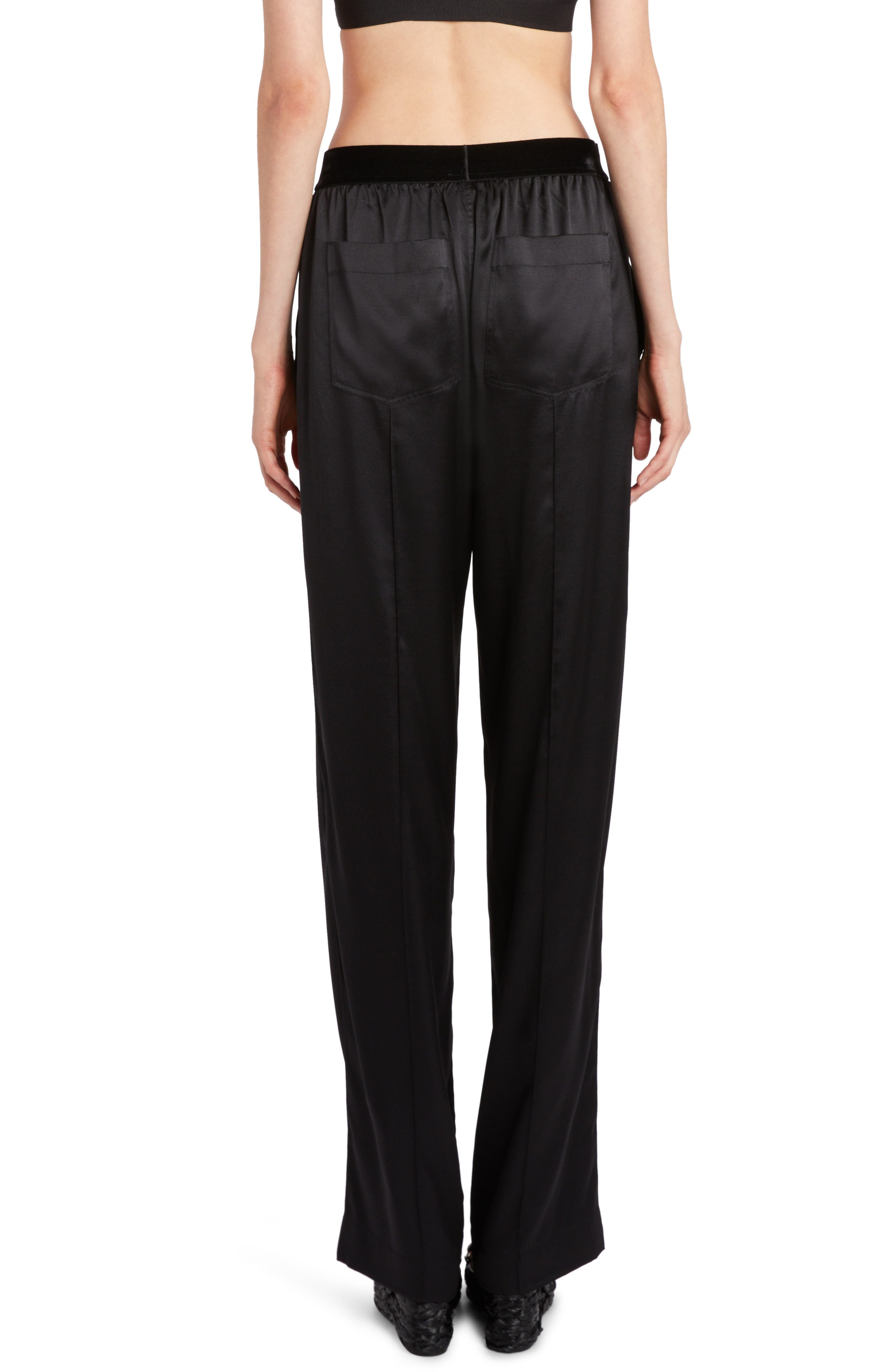 Stretch Silk Satin Pajama Pants - 2
