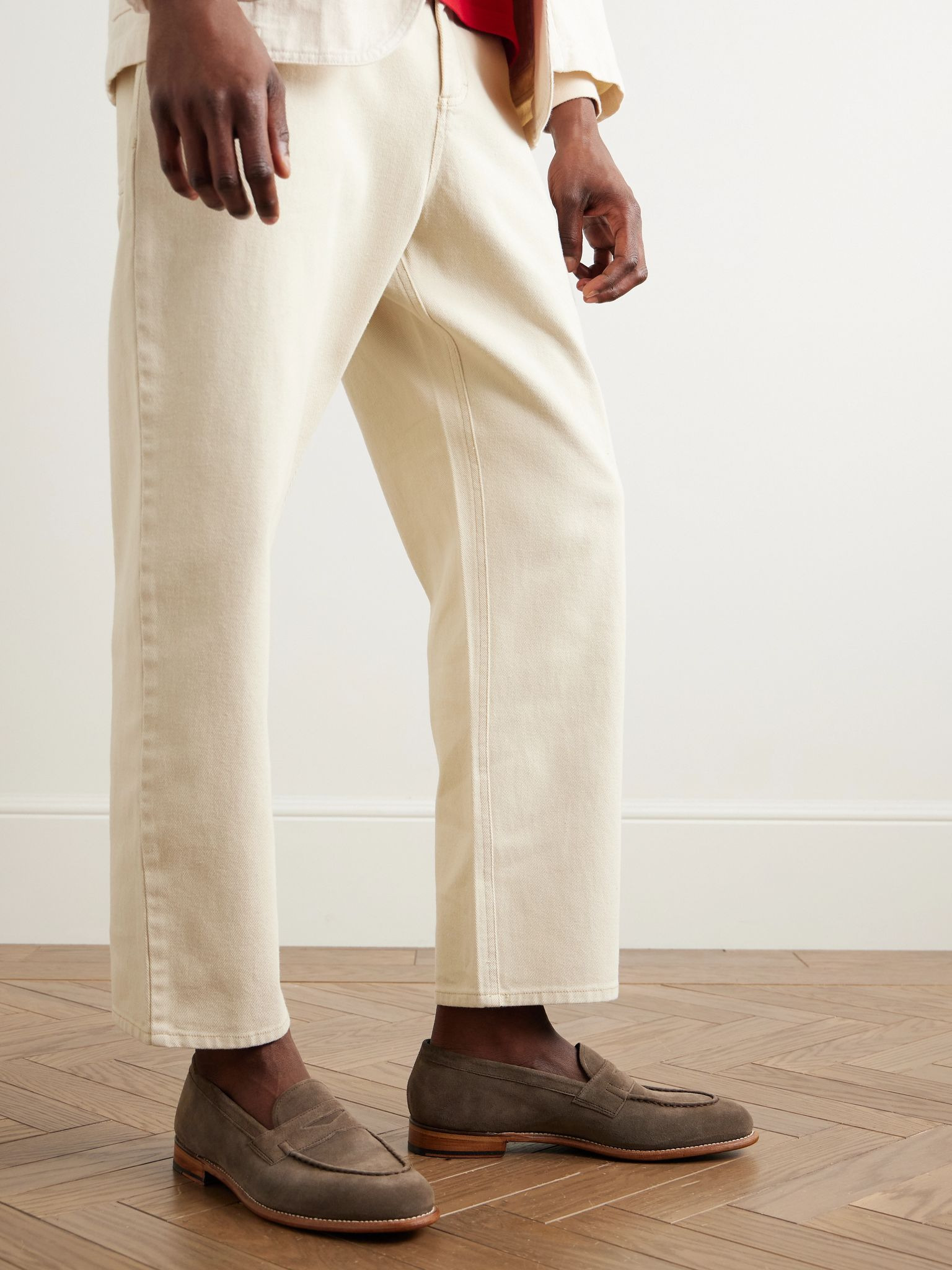 Lloyd Suede Penny Loafers Taupe - 2
