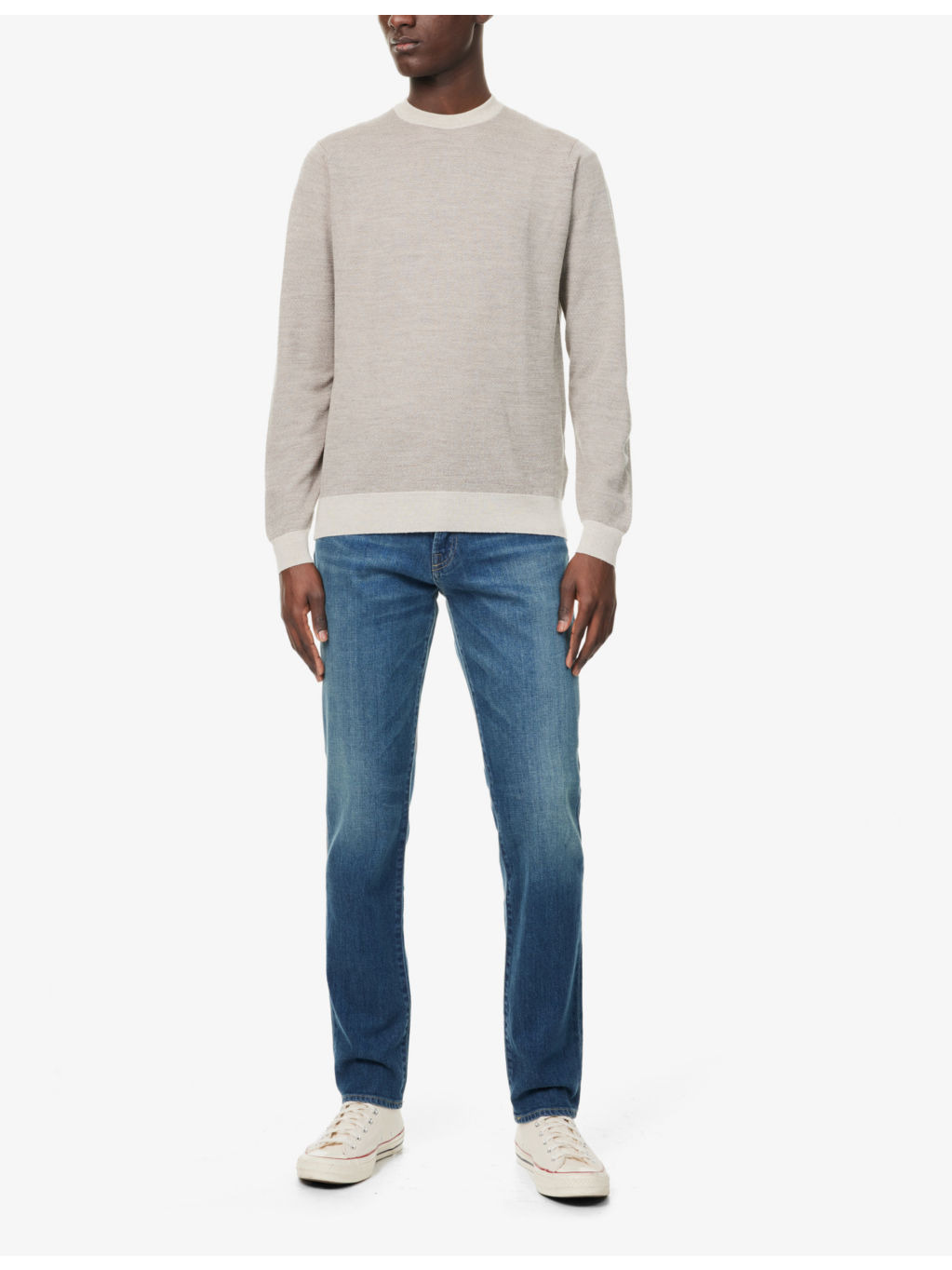 Adler Brand-Patch Tapered-Leg Regular-Fit Stretch-Denim Jeans - 2
