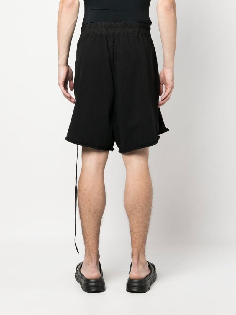 raw-cut hem drawstring shorts - 4