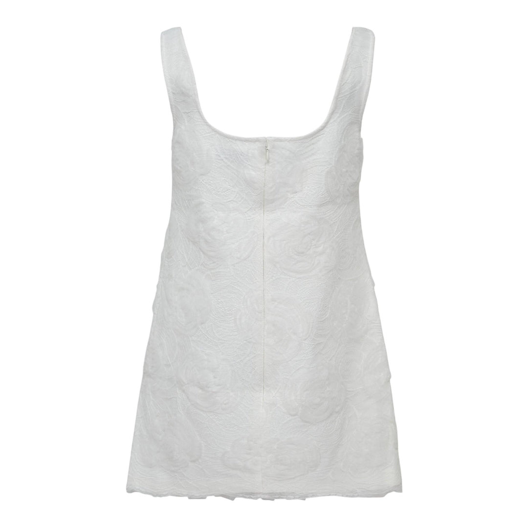 White Tulle Lace Mini Dress - 3