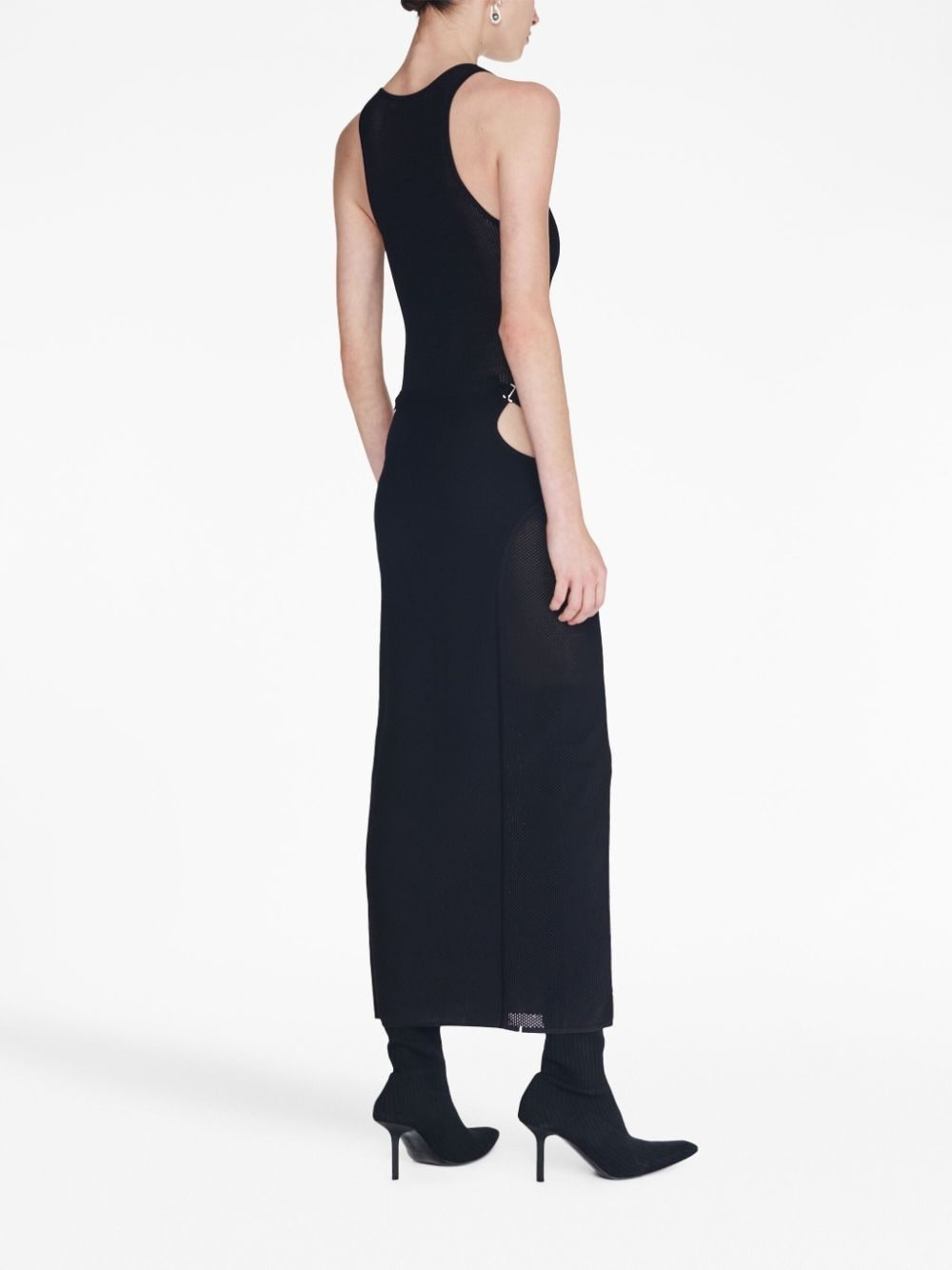 crochet-knit sheer dress - 4