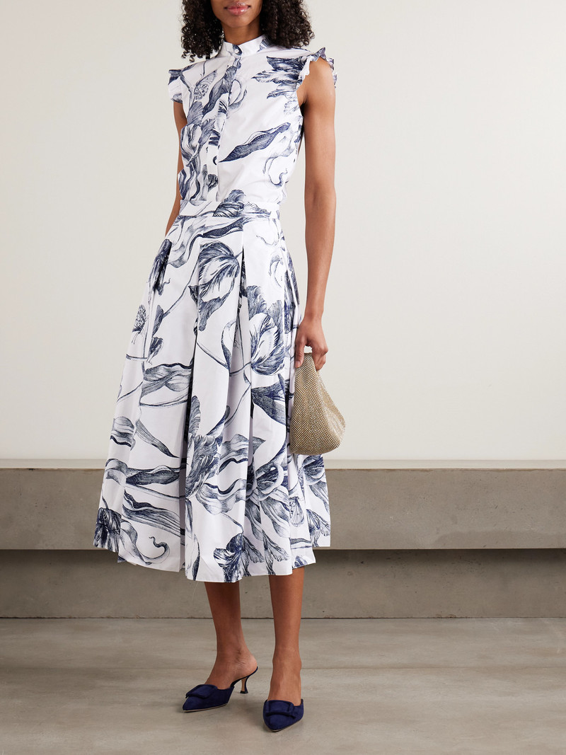 Erdem Ruffled Floral-print Cotton-poplin Blouse outlook