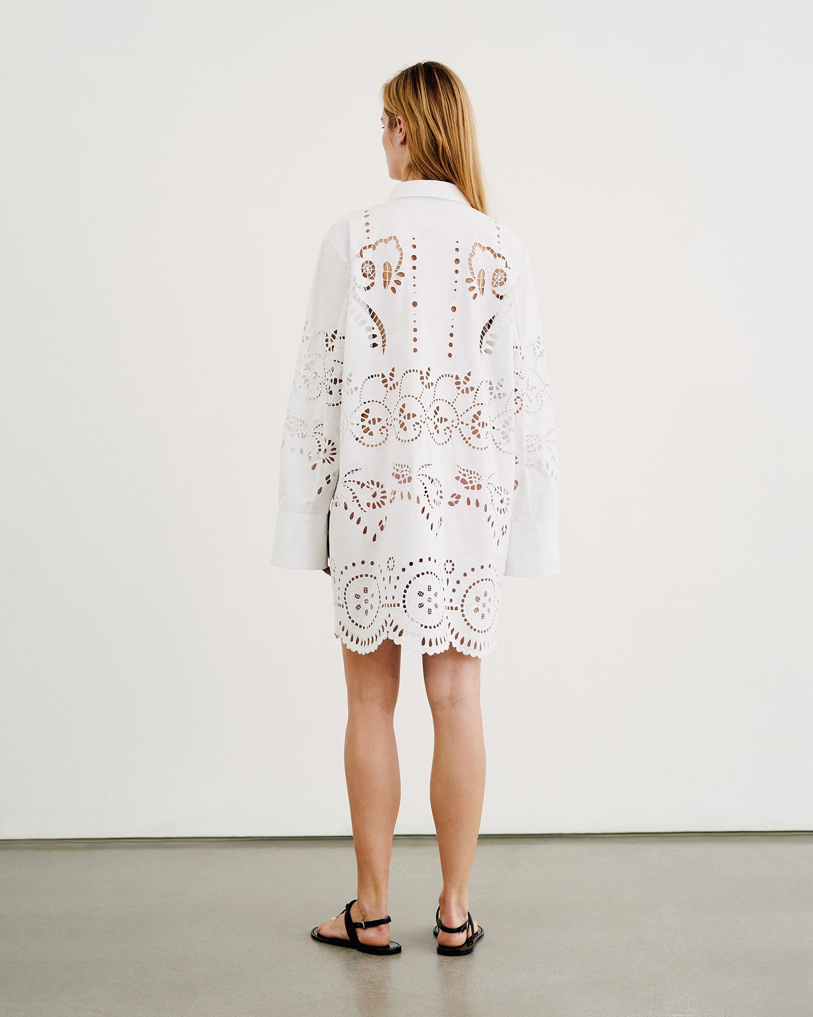MATHILDE EMBROIDERED POPLIN DRESS - 3