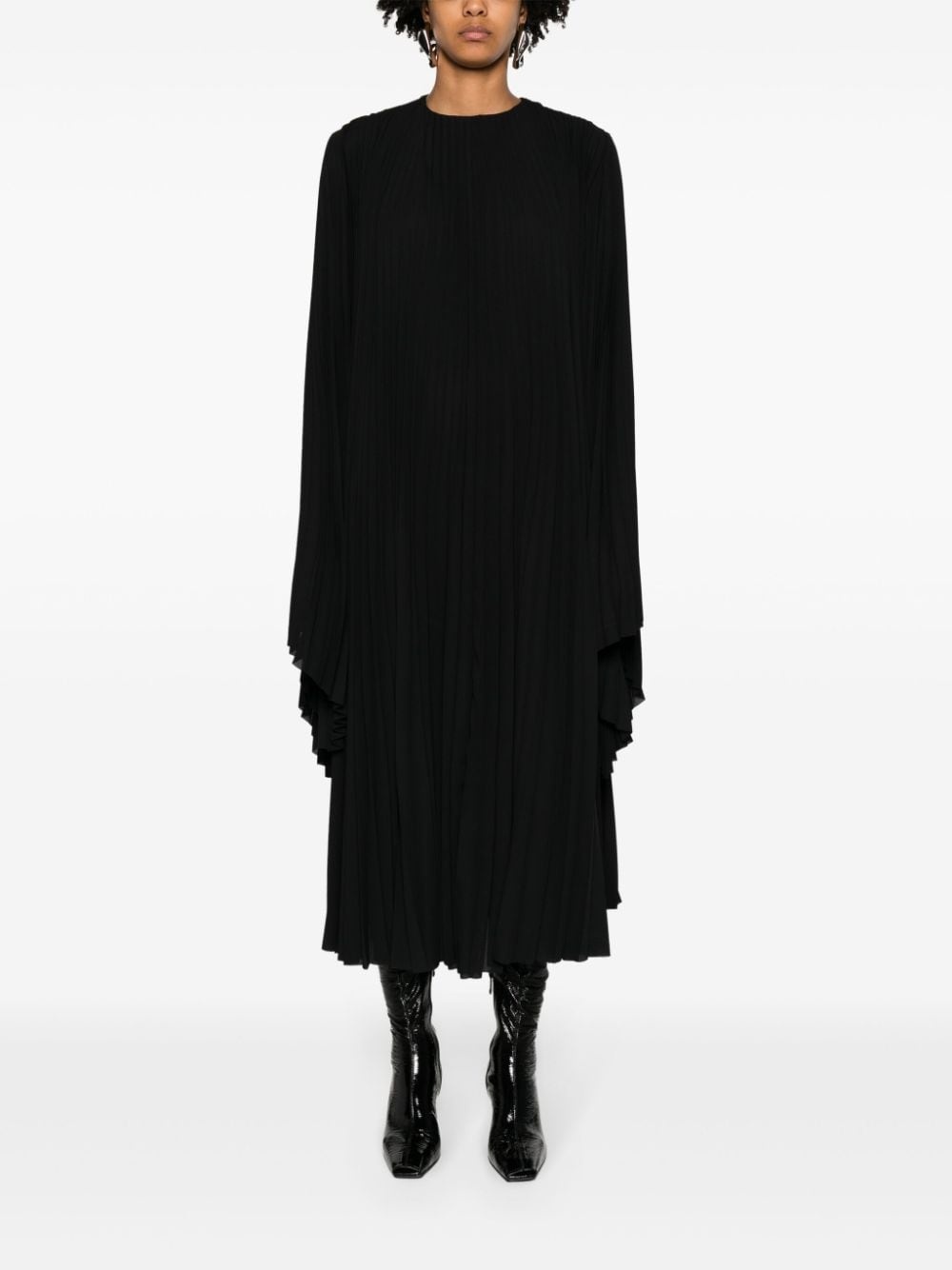 pleated wide-sleeve maxi dress - 2