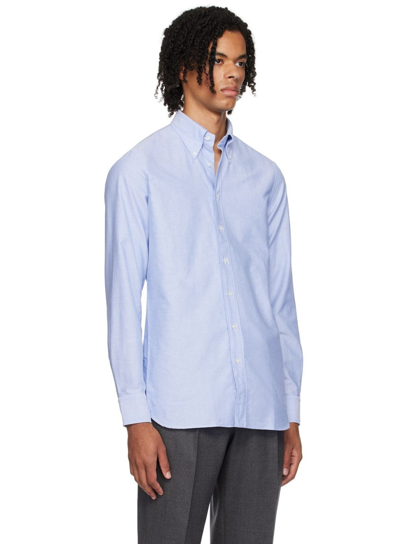 LARDINI Blue Button-Down Collar Shirt outlook