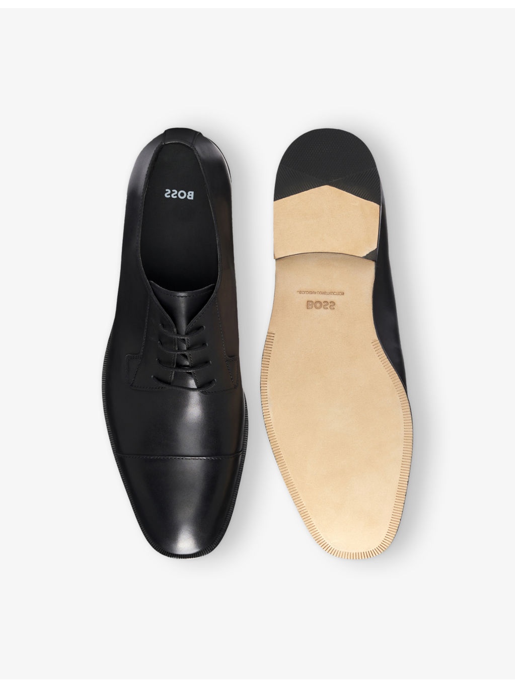 Debossed-Branded Leather Shoes - 3