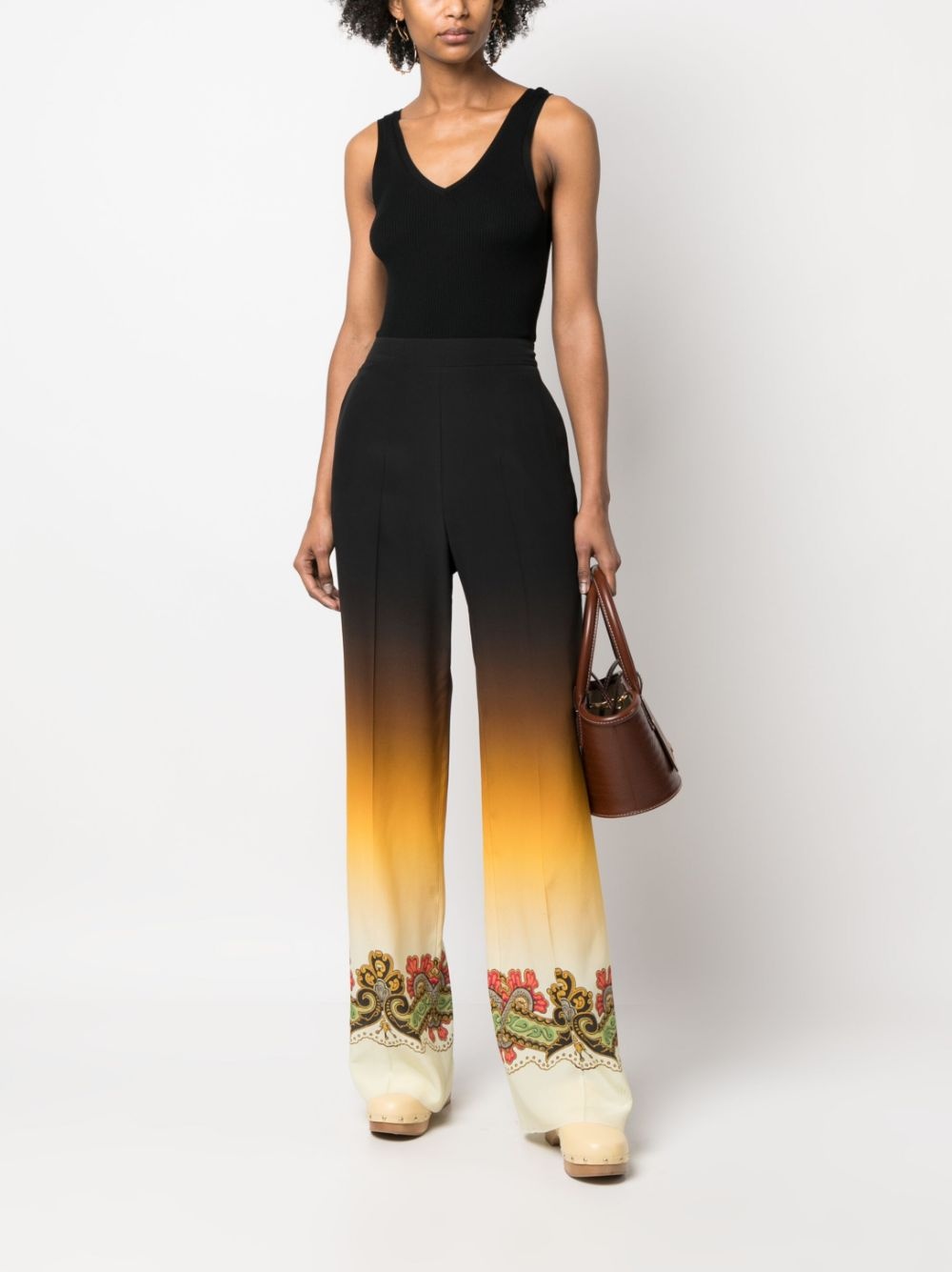 graphic-print straight-leg trousers - 2