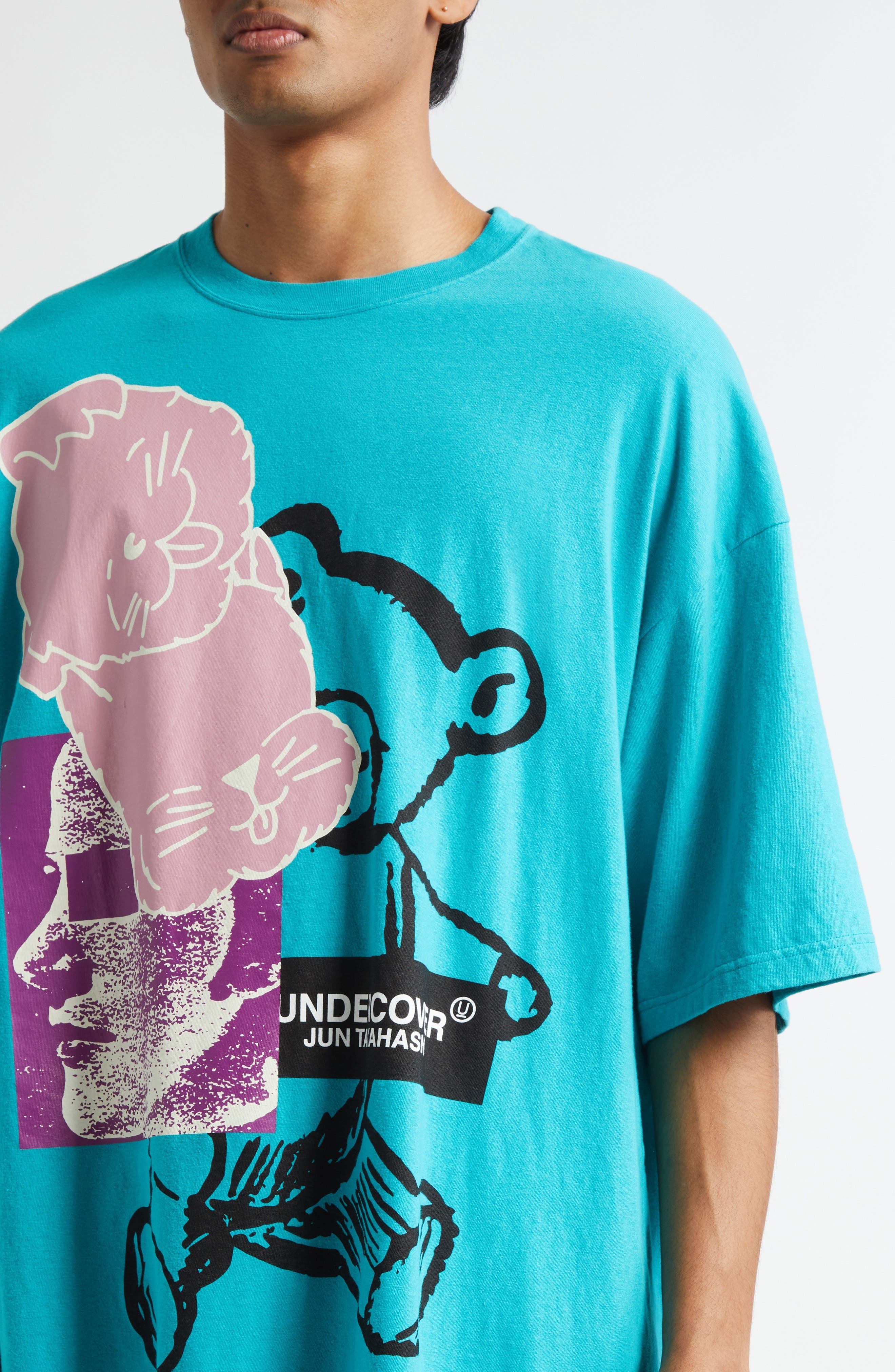 Undercover Oversize Graphic T-Shirt in Turquoise at Nordstrom - 4