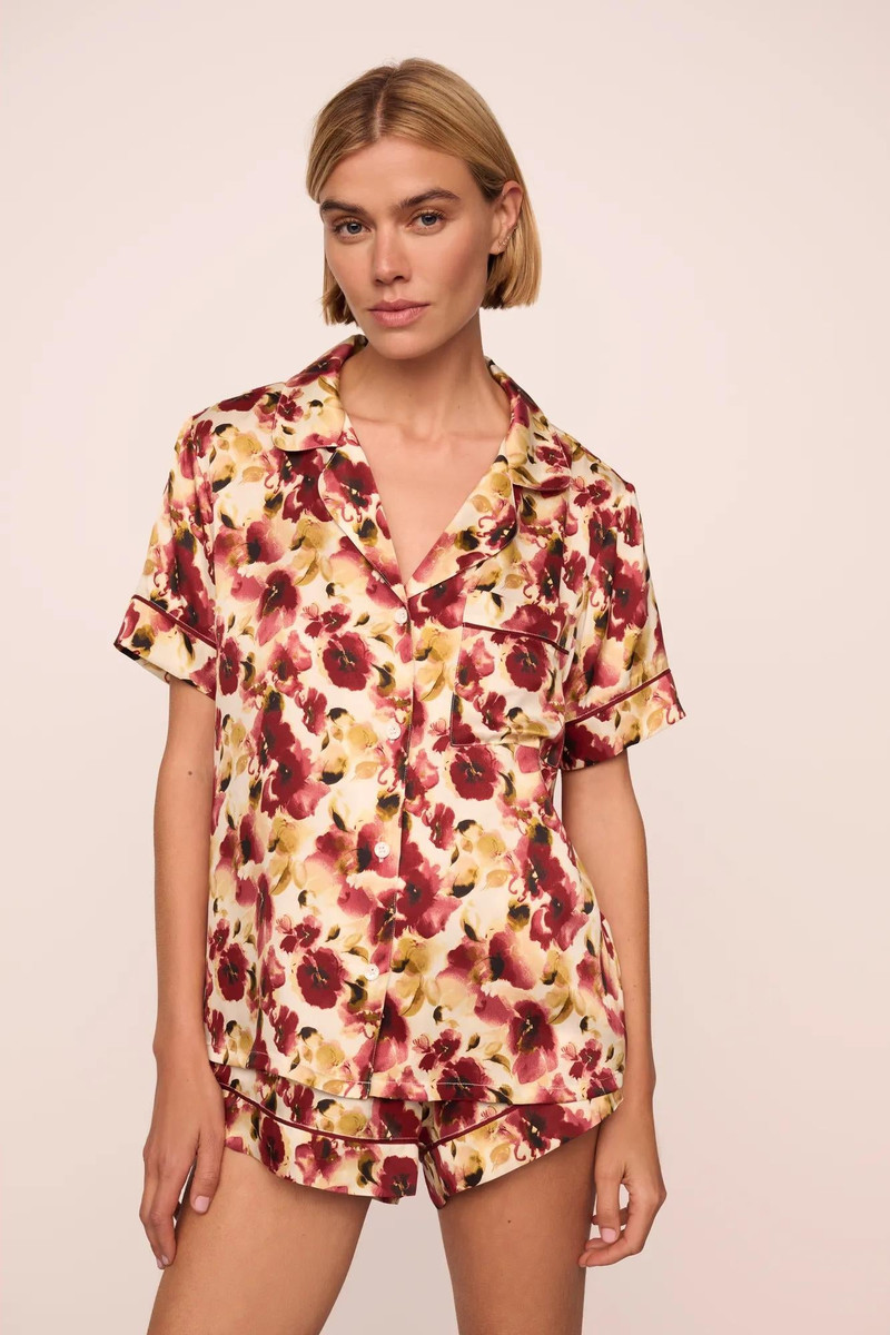 Eberjey x Lily Aldridge - Inez Washable Silk Printed Short PJ Set 1