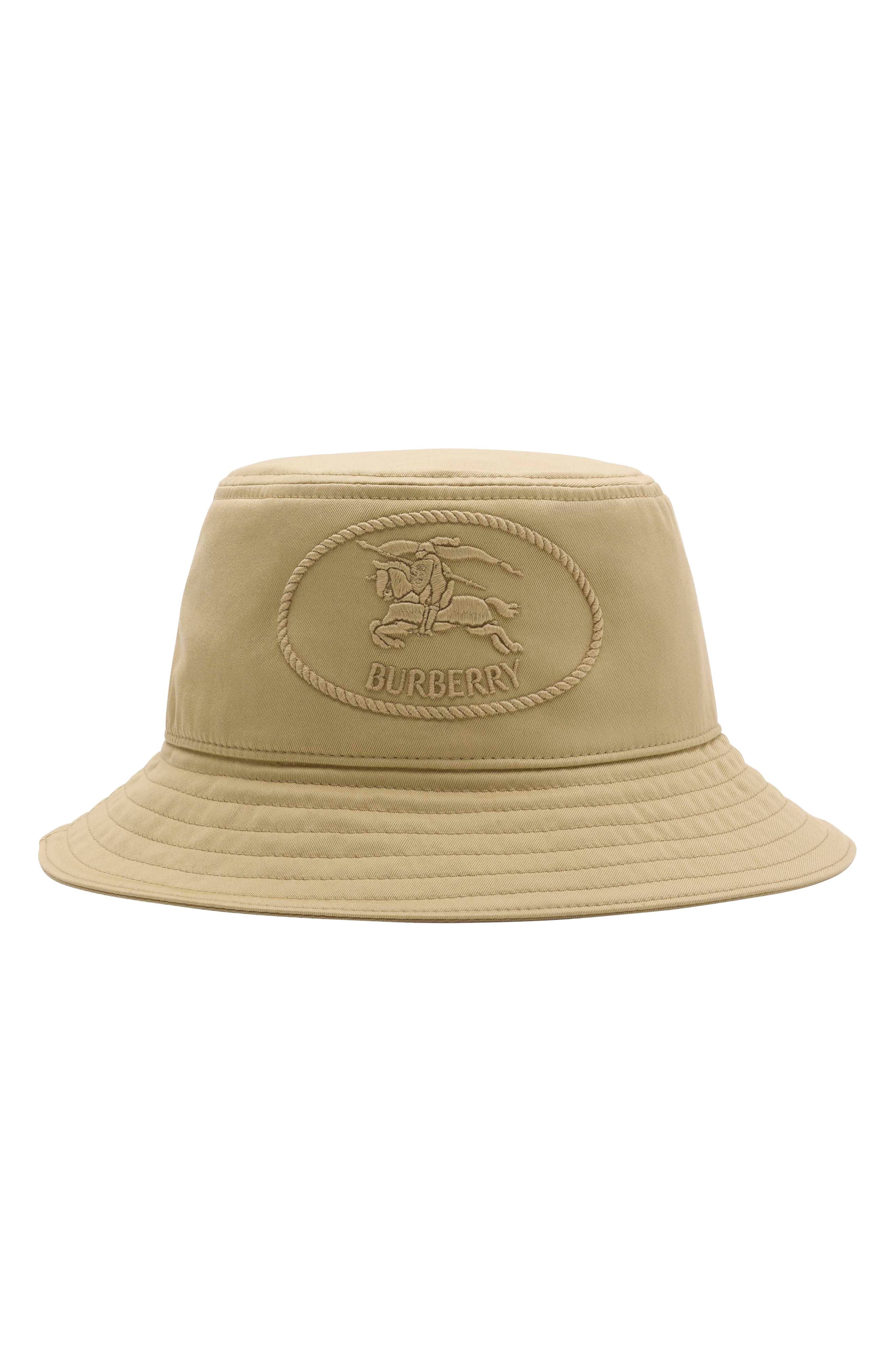 burberry EKD Embroidered Water Resistant Gabardine Bucket Hat in Hamper at Nordstrom - 1