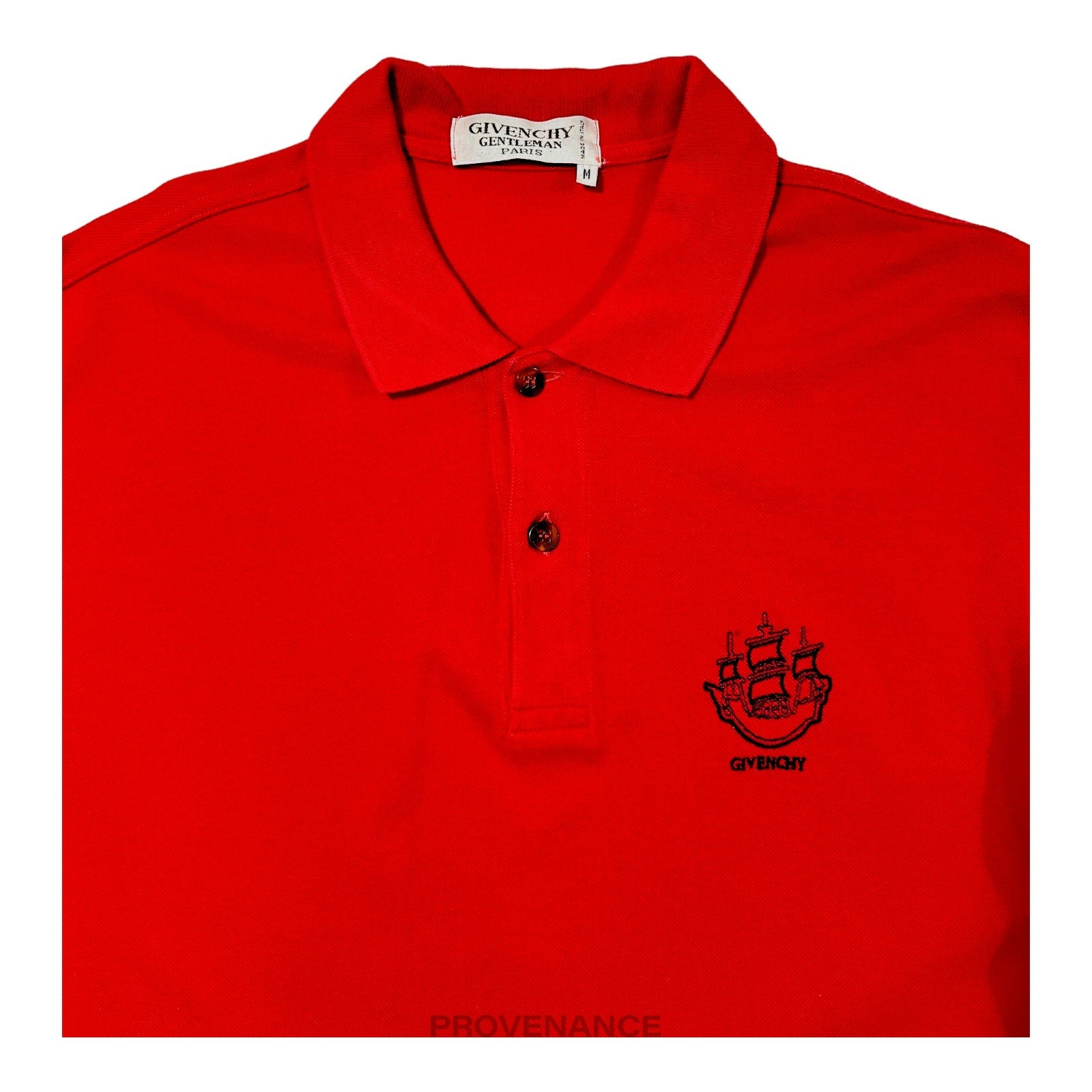 Givenchy Embroidered  Sailboat Logo Polo Shirt - Red M - 3