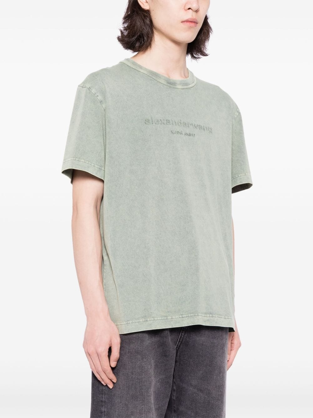 ALEXANDER WANG Women Embossed Logo Bi-Color Acid Tee - 1