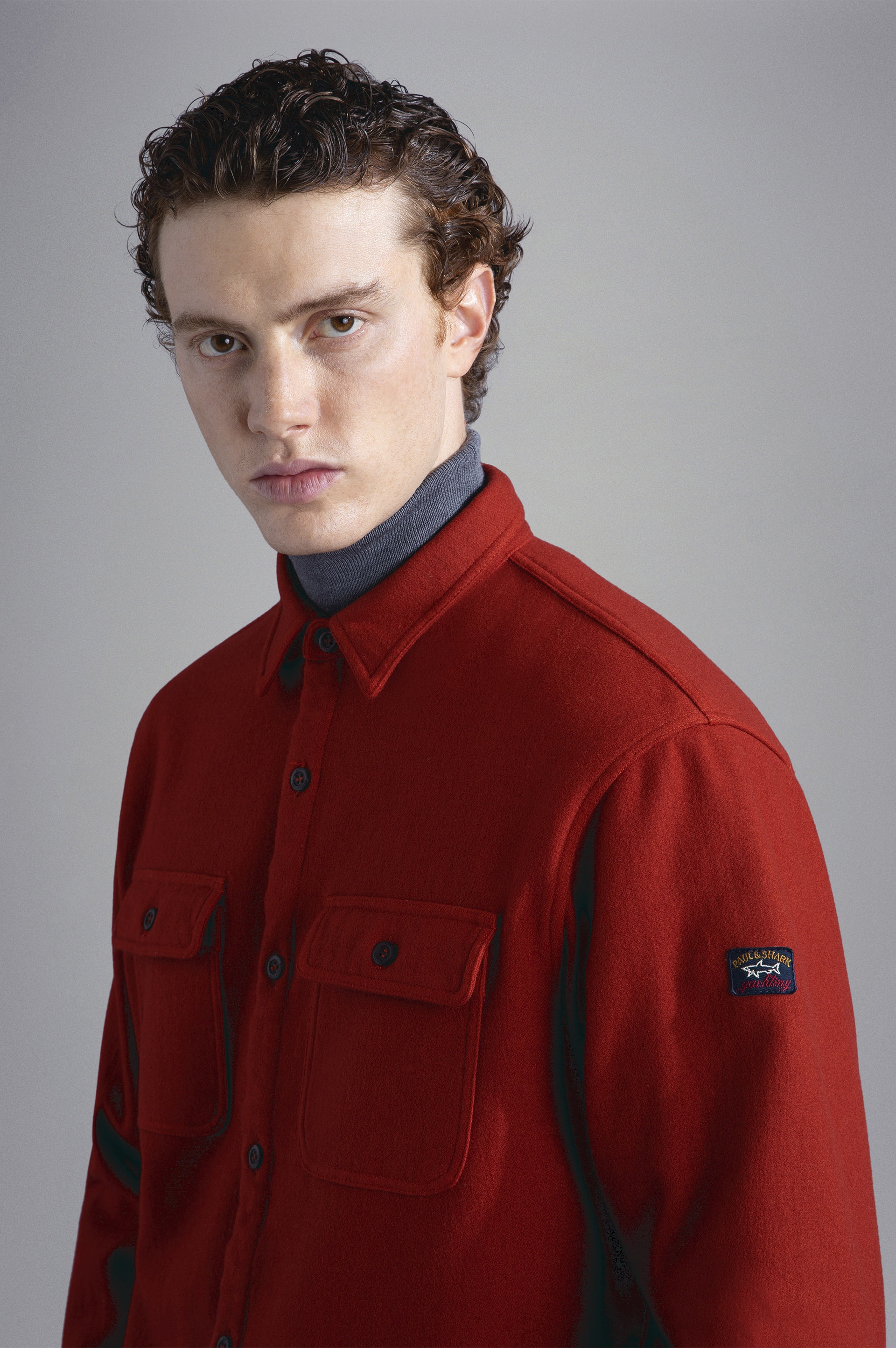 GARMENT DYED WOOL OVERSHIRT - 4