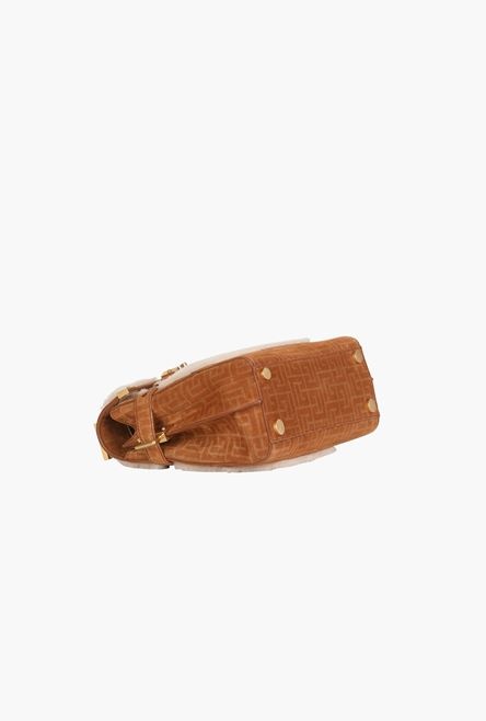 Capsule After ski - Camel and ecru shearling and suede B-Buzz 23 bag 5
