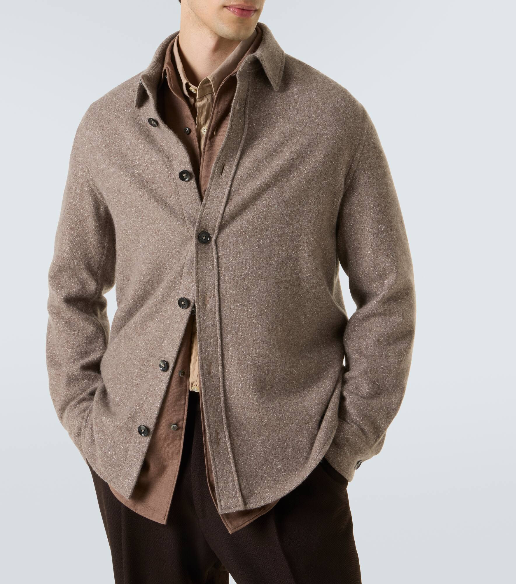 Cashmere and silk overshirt - 5