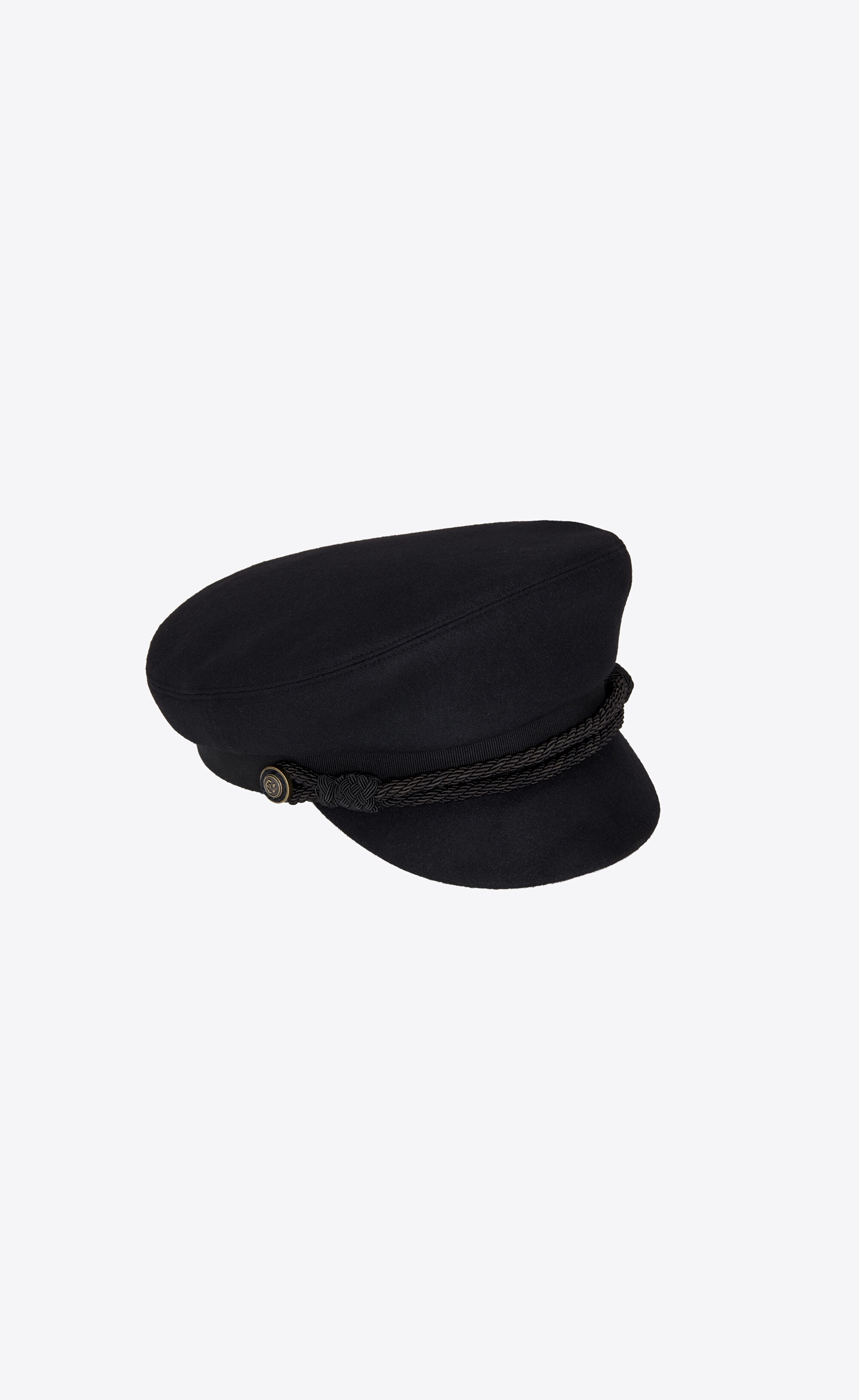 peaked cap in wool felt and leather - 2