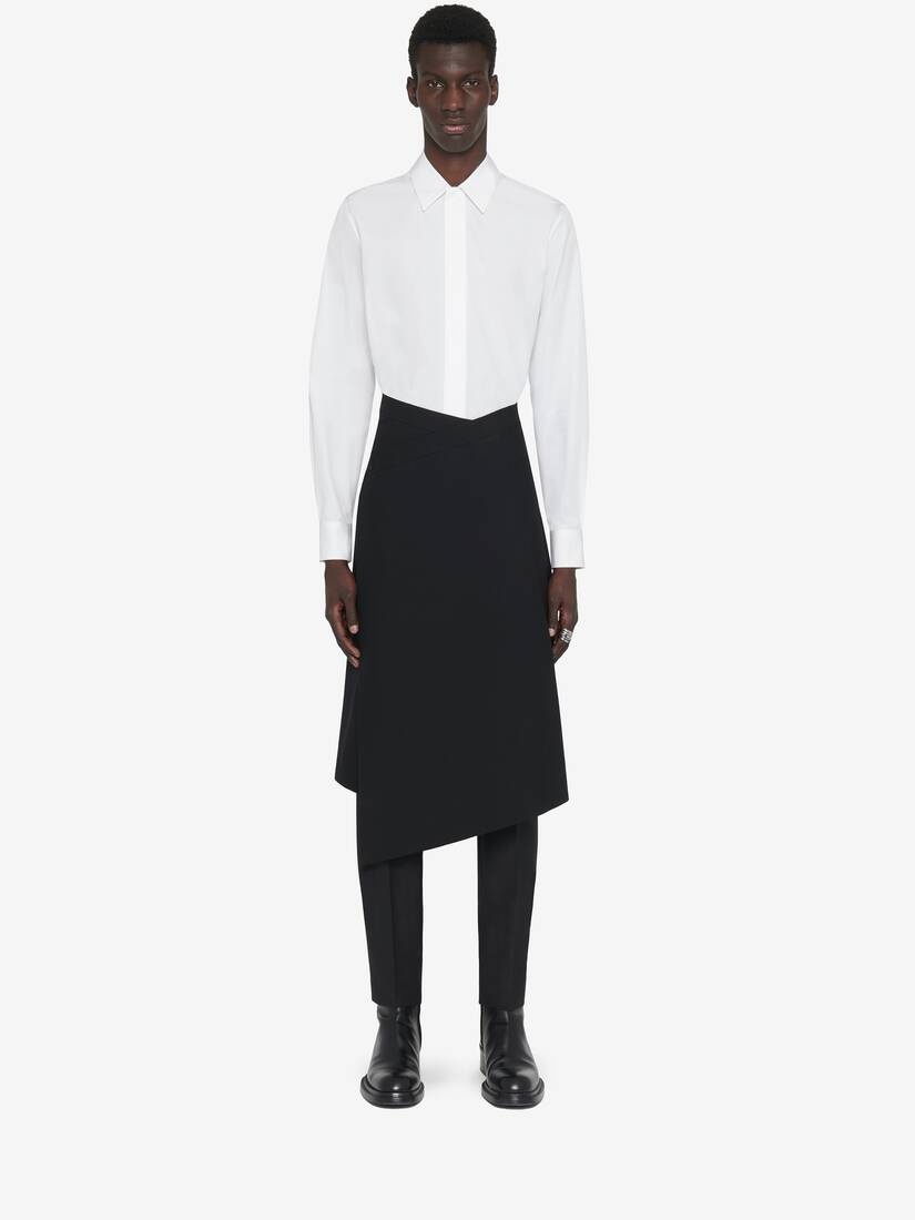 Dropped Hem Kilt in Black - 2