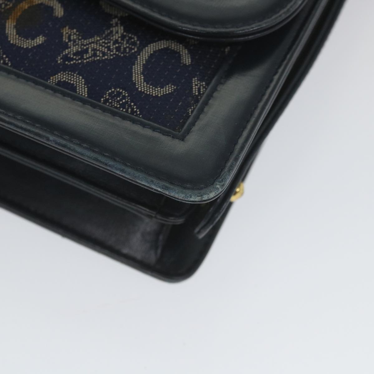 CELINE C Macadam Canvas Horse Carriage Shoulder Bag Navy - 15