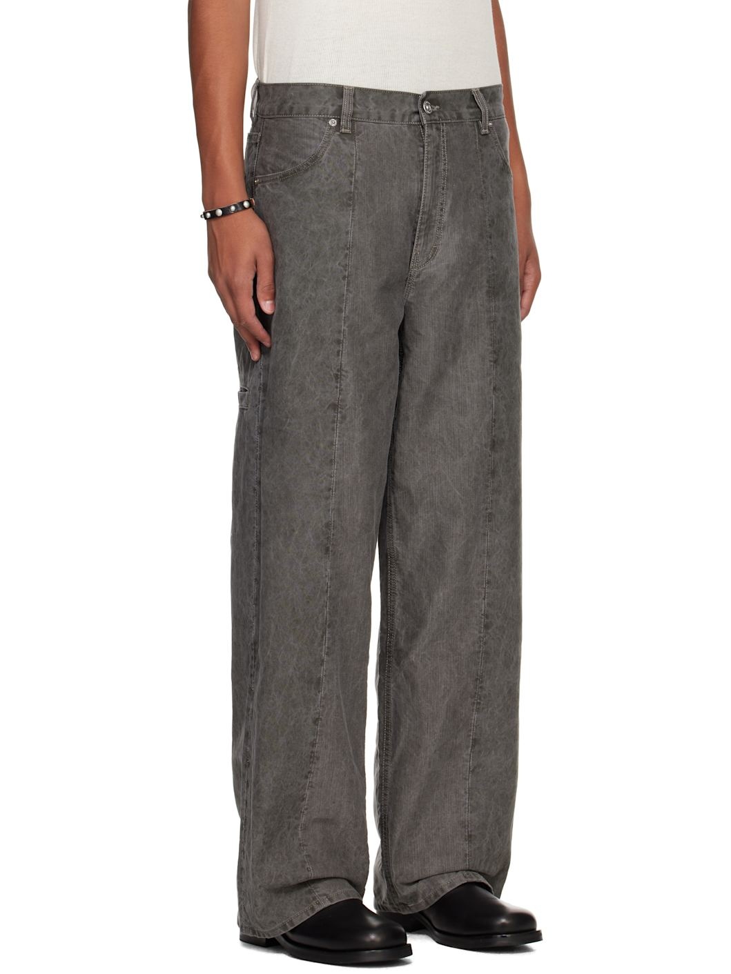 Gray Fatigue Cut Jeans - 2