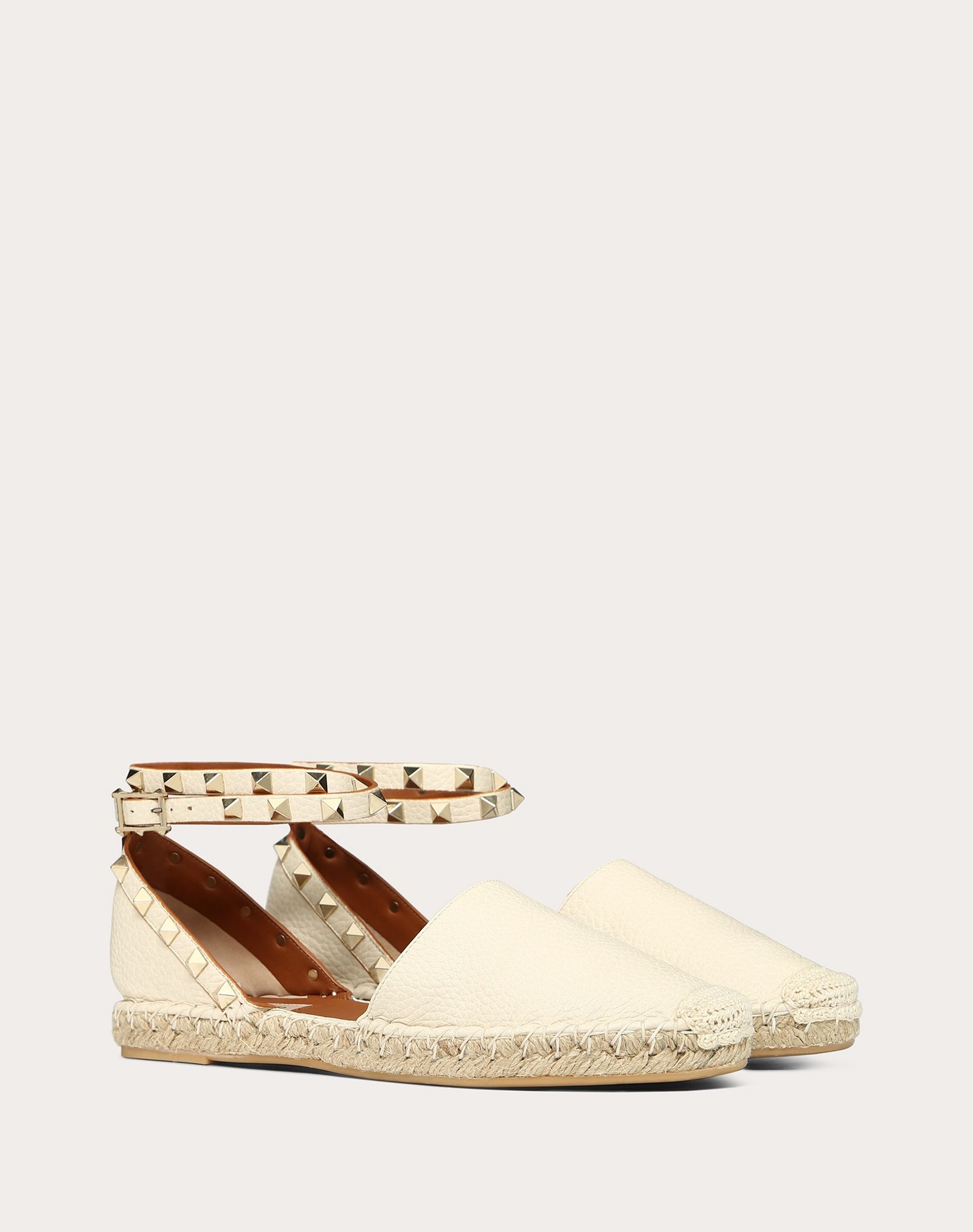 Rockstud Double Grainy Calfskin Espadrille - 2