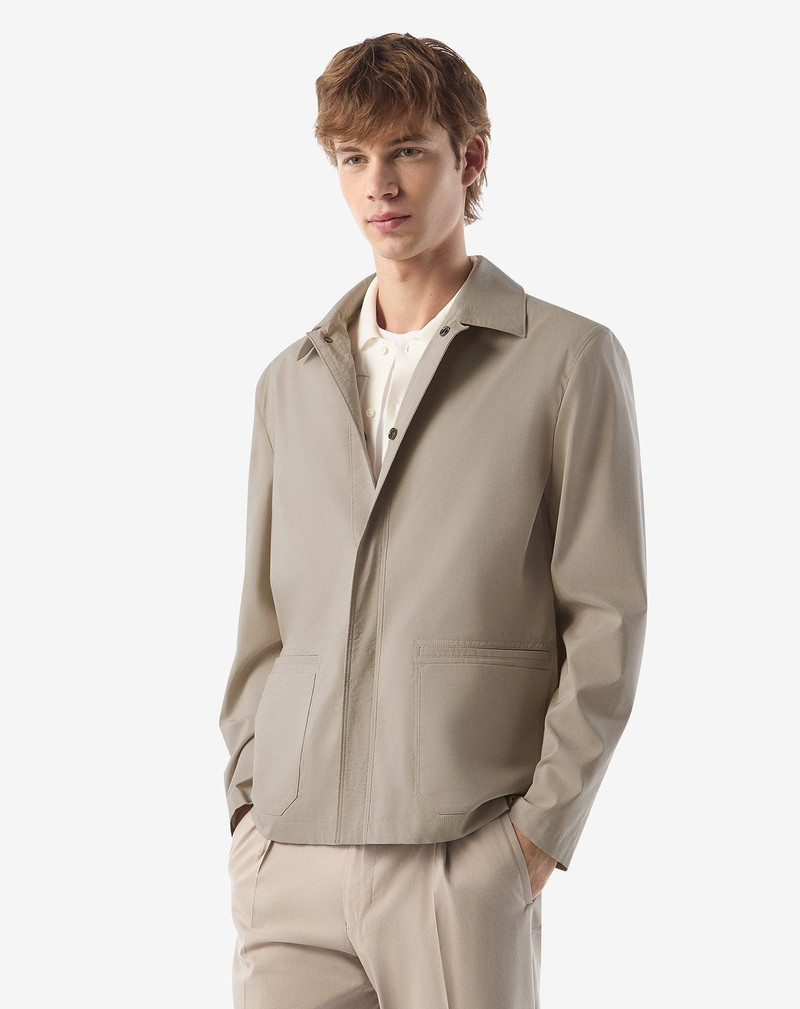 CORNELIANI Beige technical silk and cotton overshirt outlook