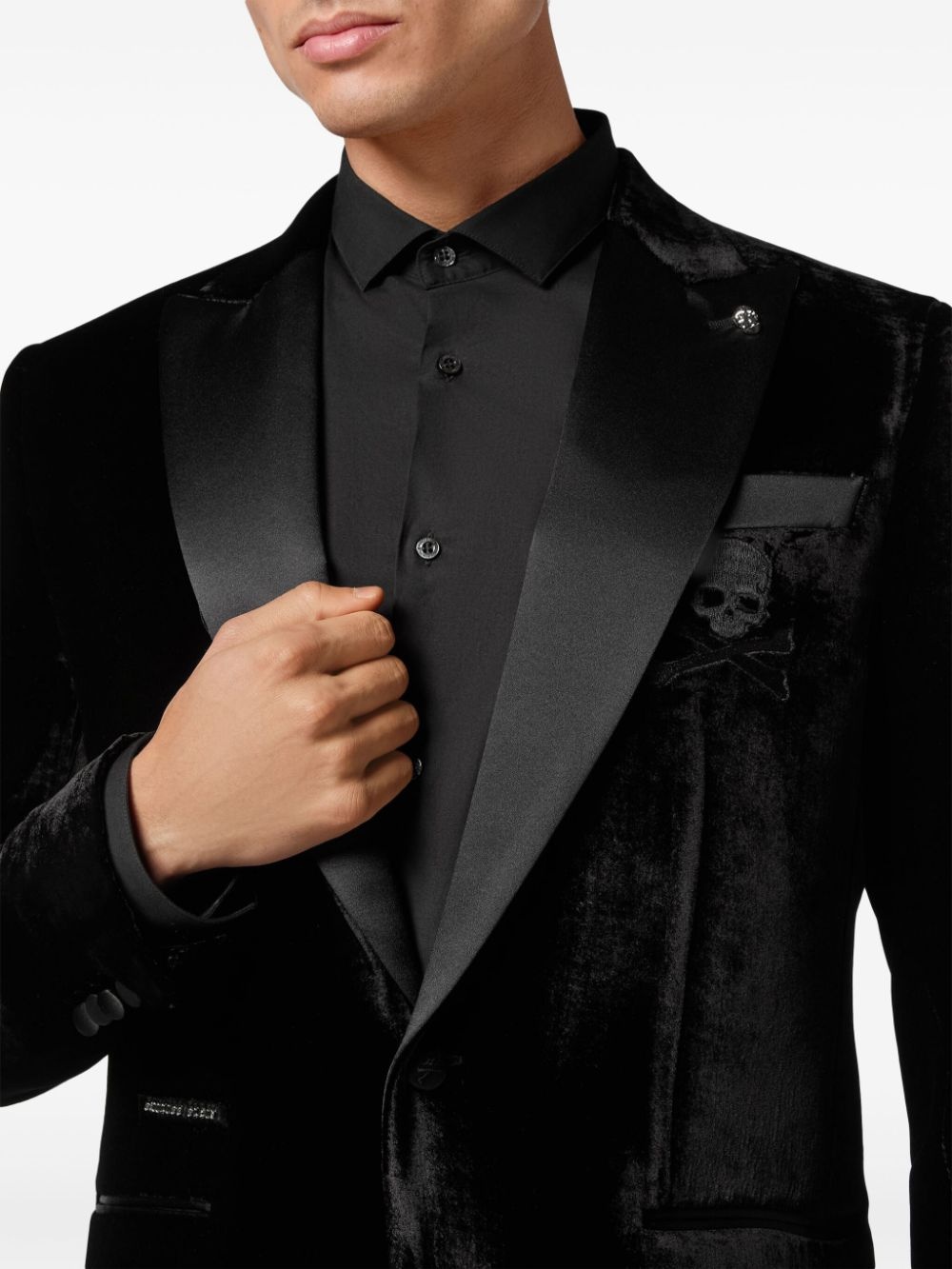 Lord single-breasted velvet blazer - 5