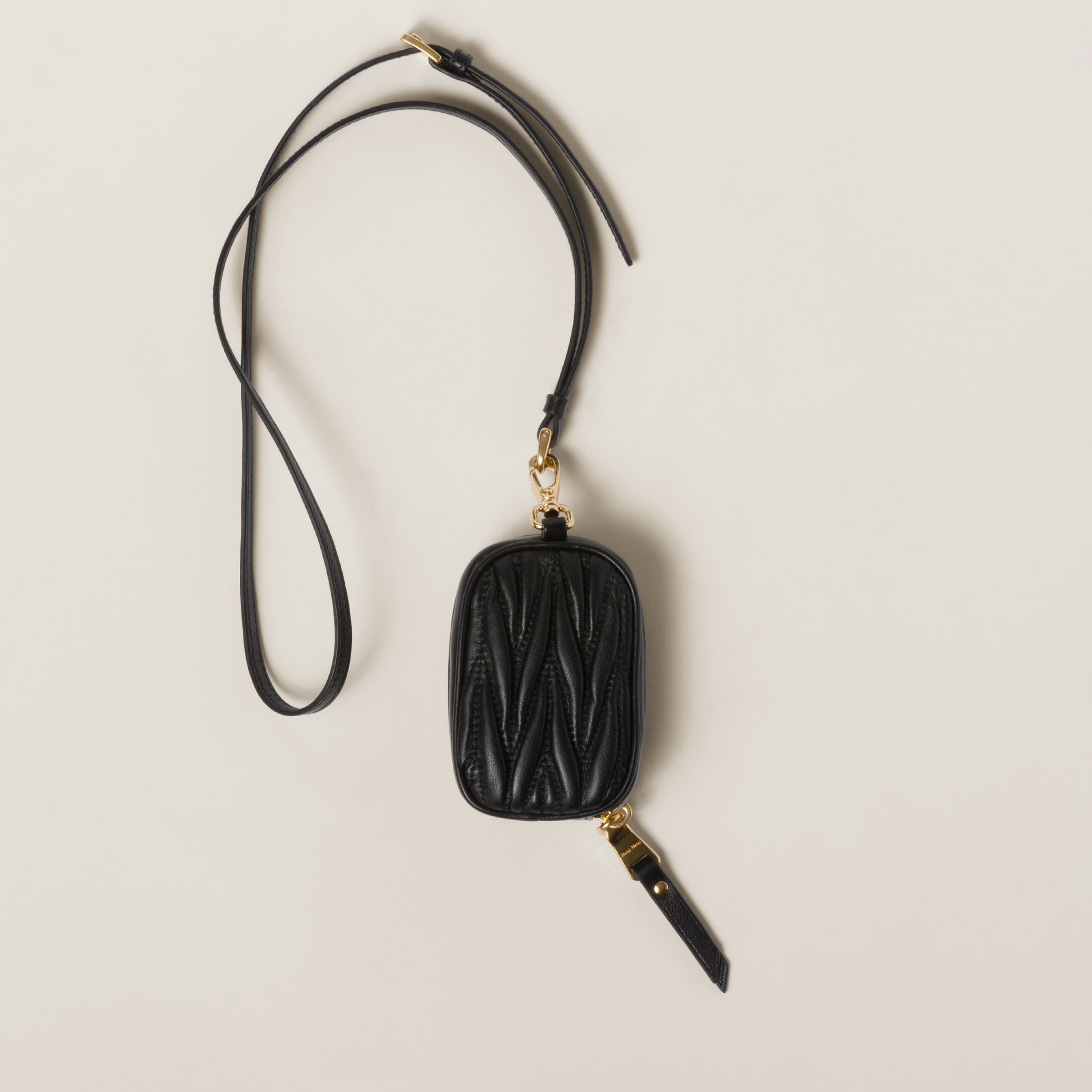 Matelassé nappa leather mini-pouch with mirror - 1
