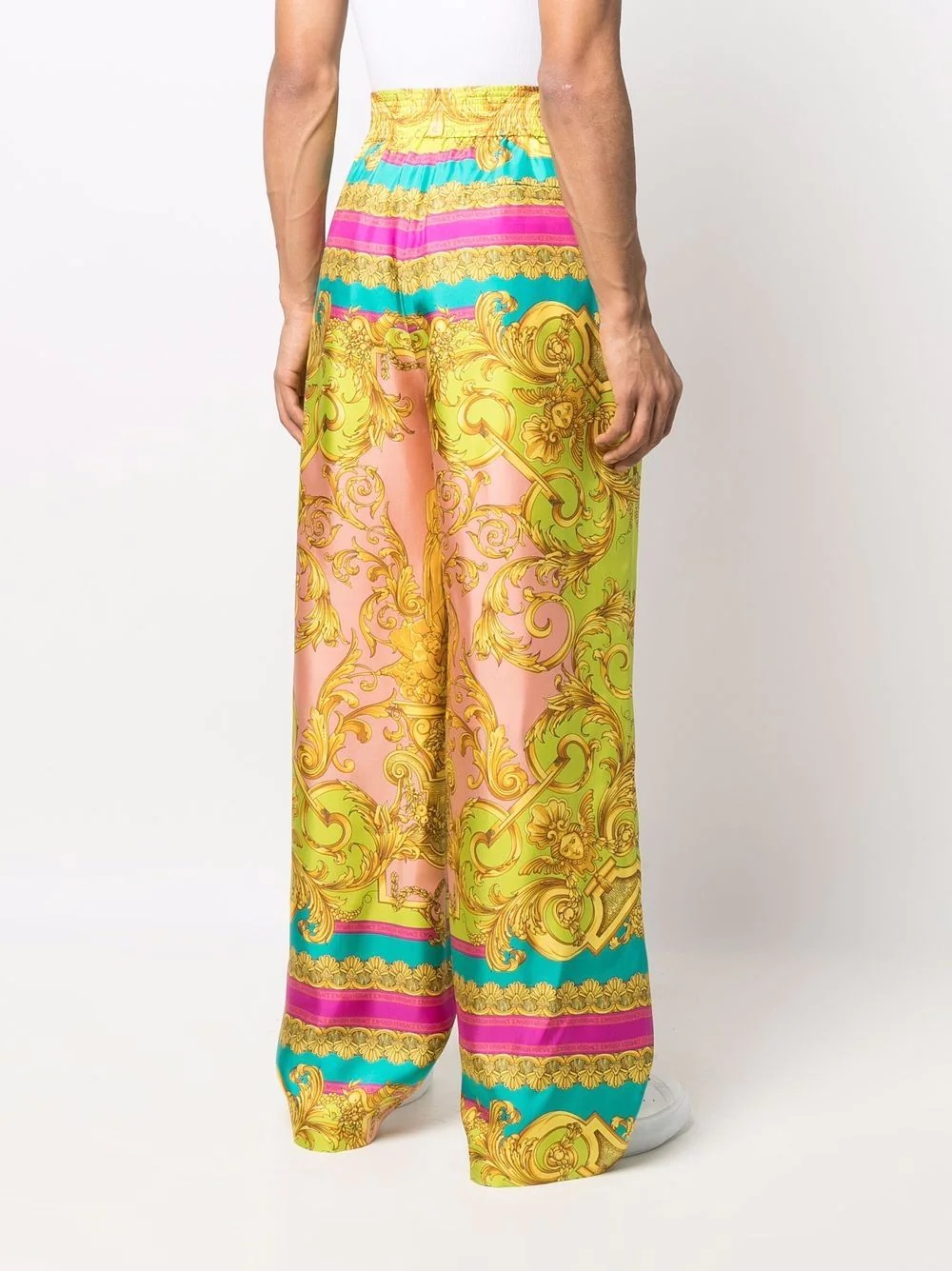 baroque-print palazzo trousers - 4