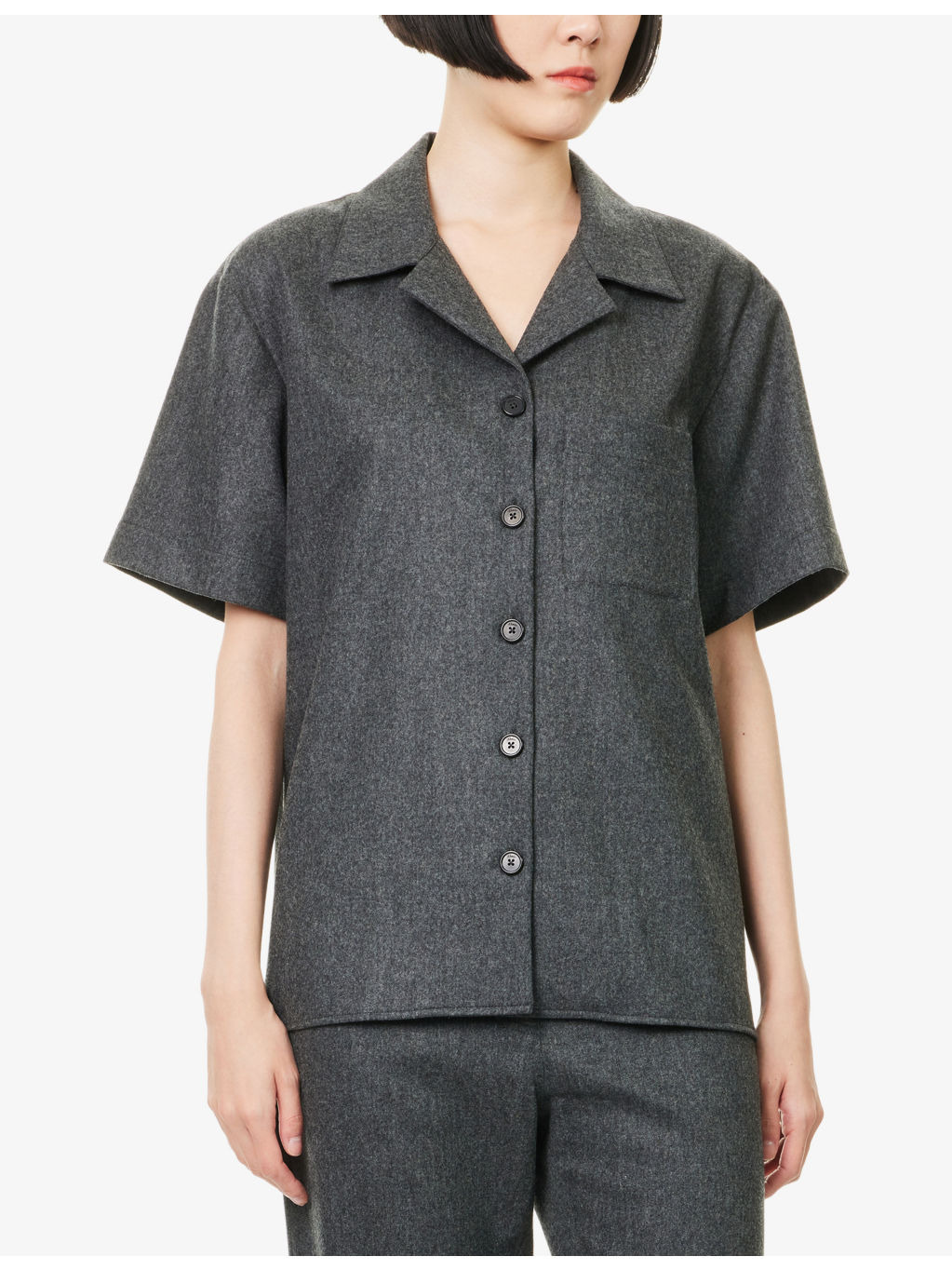 Riordan Camp-Collar Stretch-Wool And Cashmere Shirt - 3