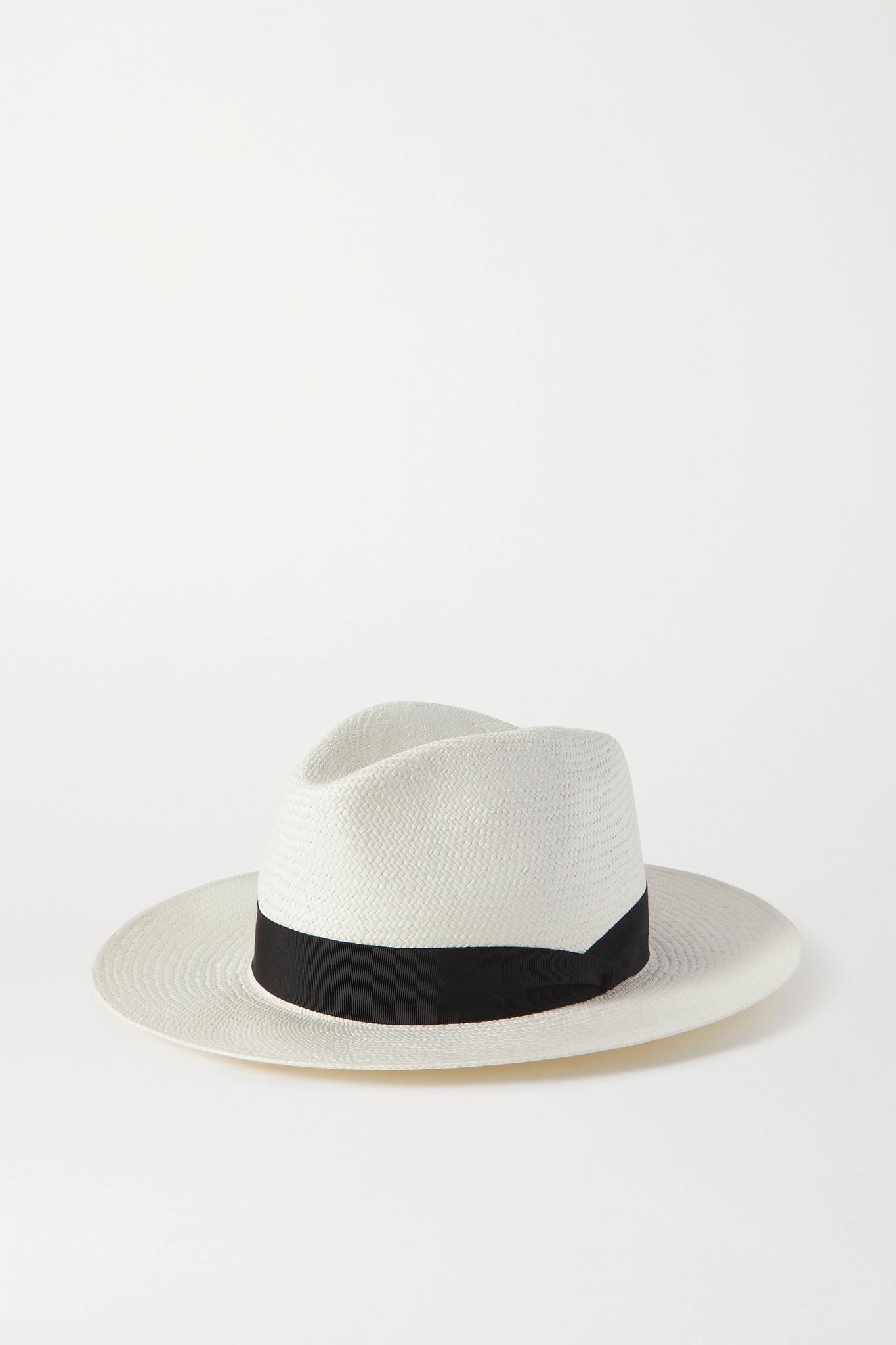 Grosgrain-trimmed straw Panama hat - 1