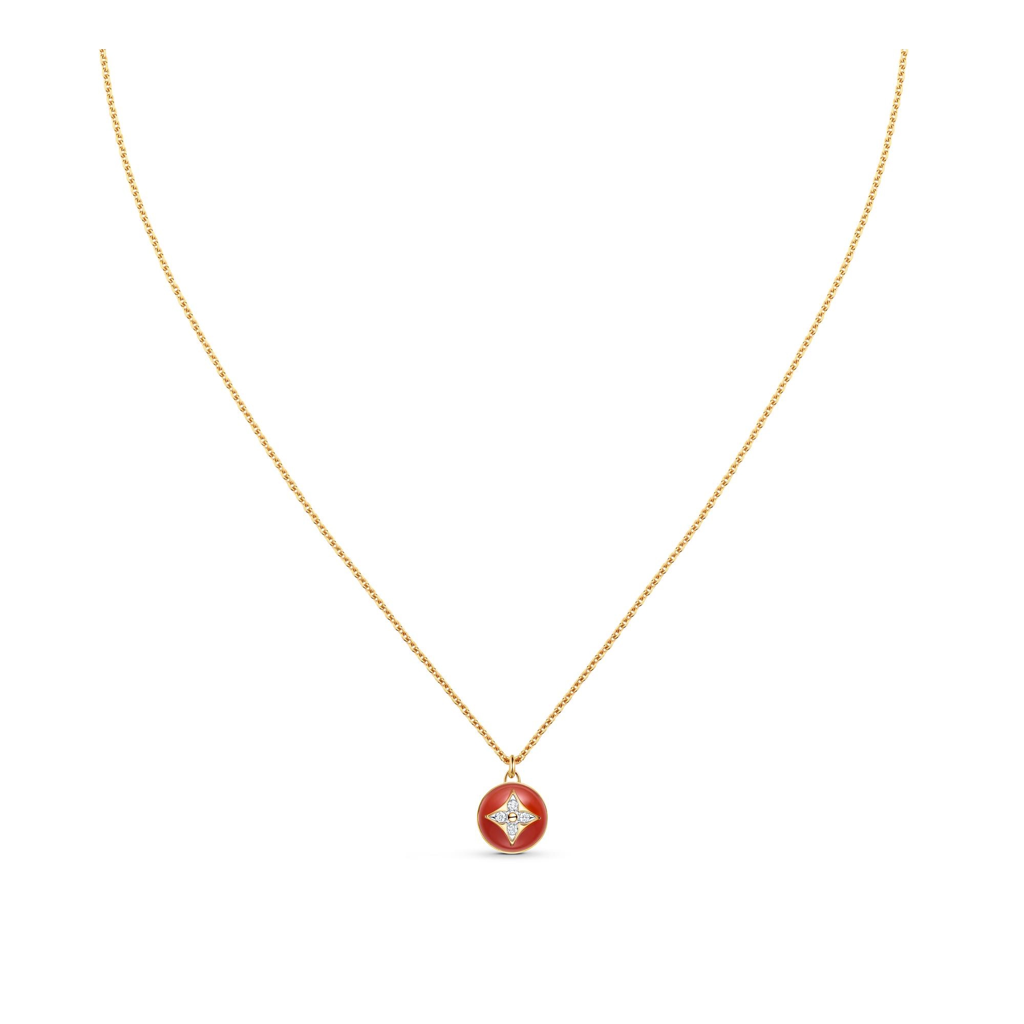 B Blossom Pendant, Yellow Gold, White Gold, Cornelian And Diamonds - 1