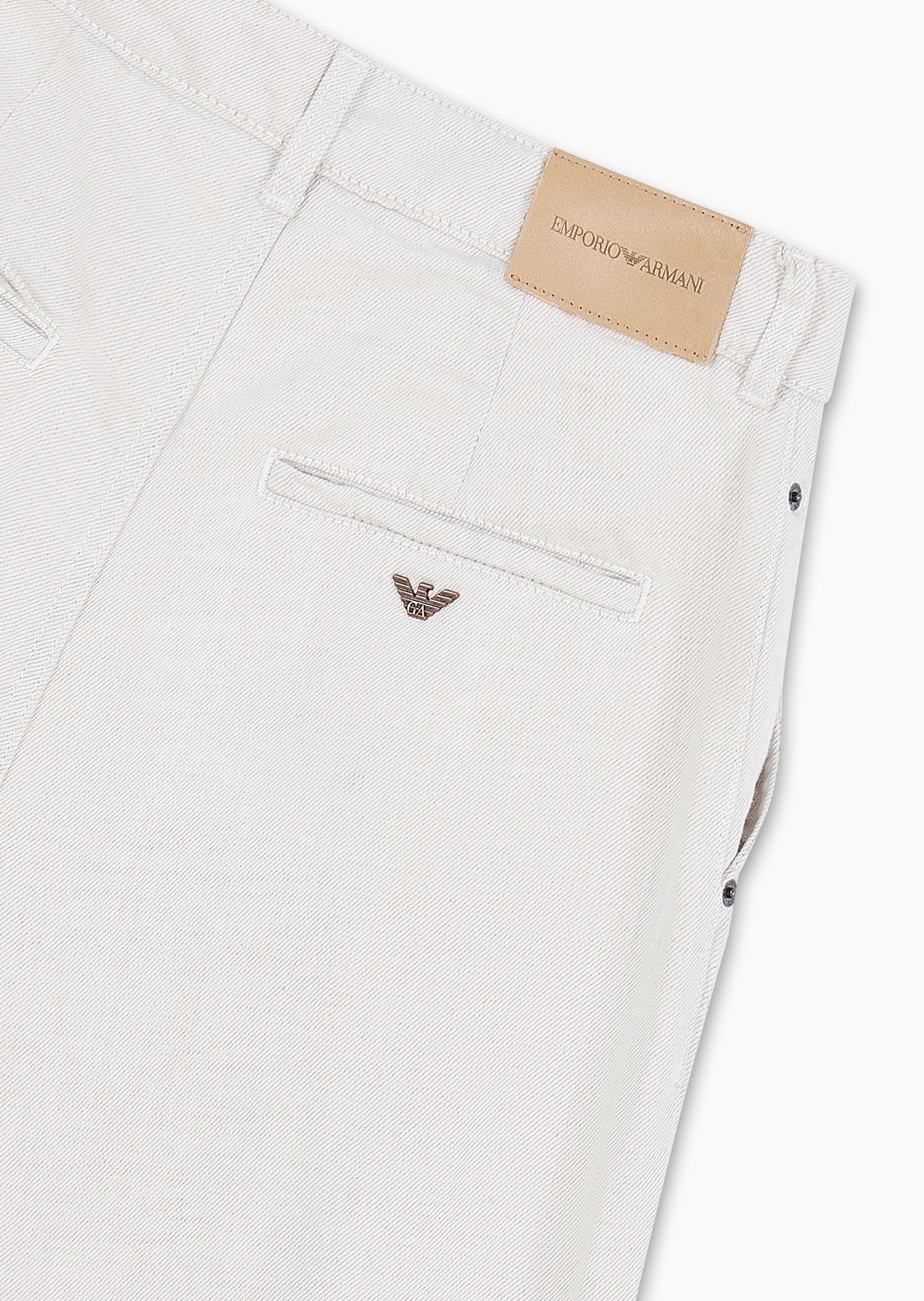 ASV garment-dyed denim-effect linen and Lyocell blend trousers - 6