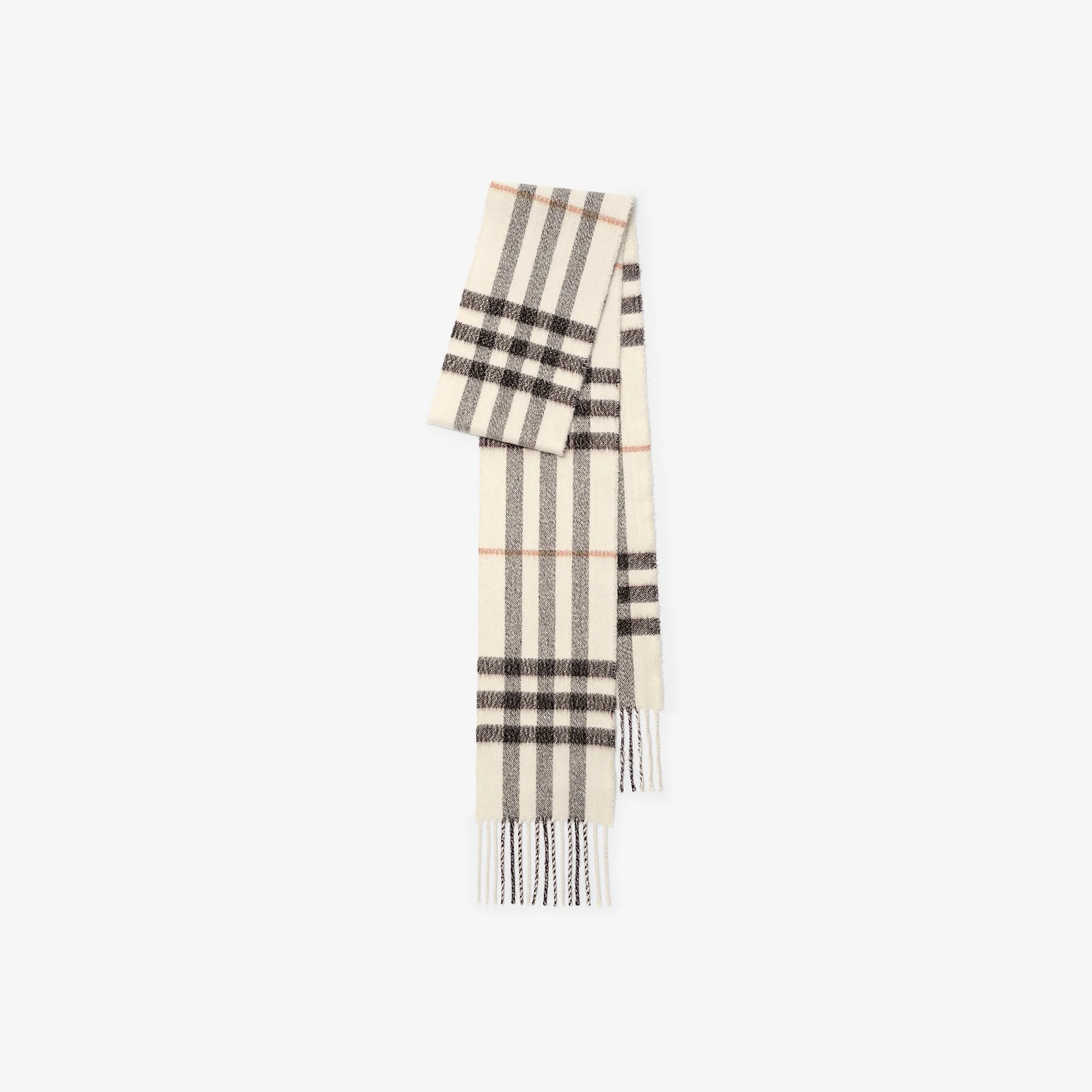 Narrow Sparkle Check Cashmere Scarf - 1