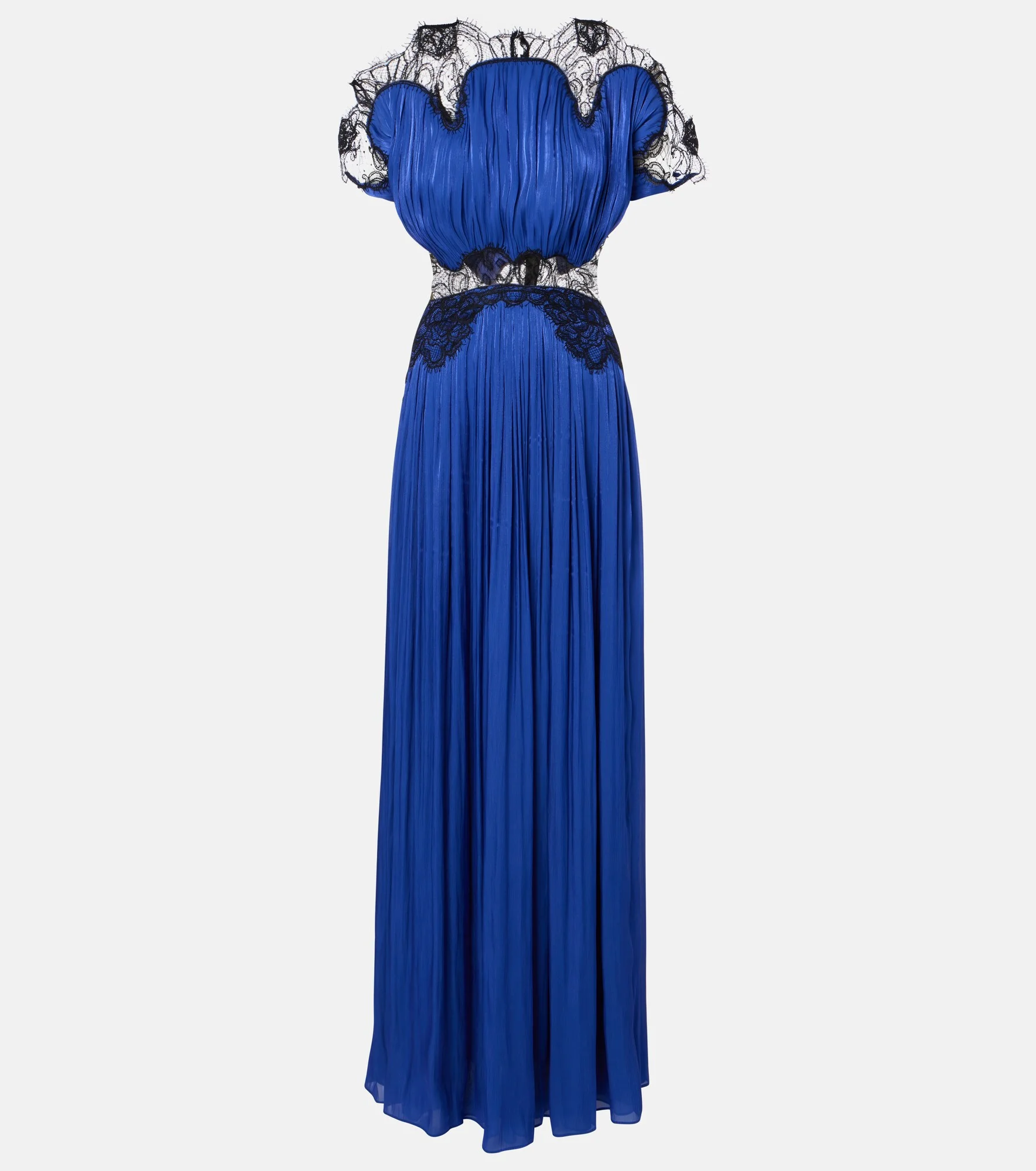 Lace-trimmed velvet gown - 1