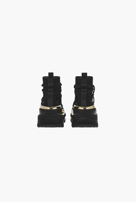 Black knit lace-up B-Bold high-top sneakers - 3