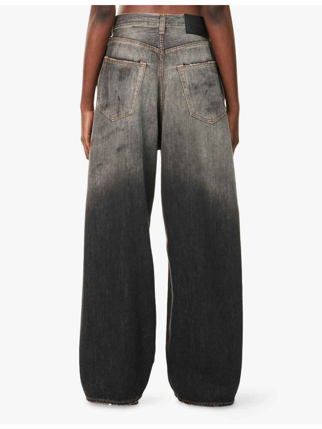 Abstract-Print Wide-Leg Denim Jeans - 4