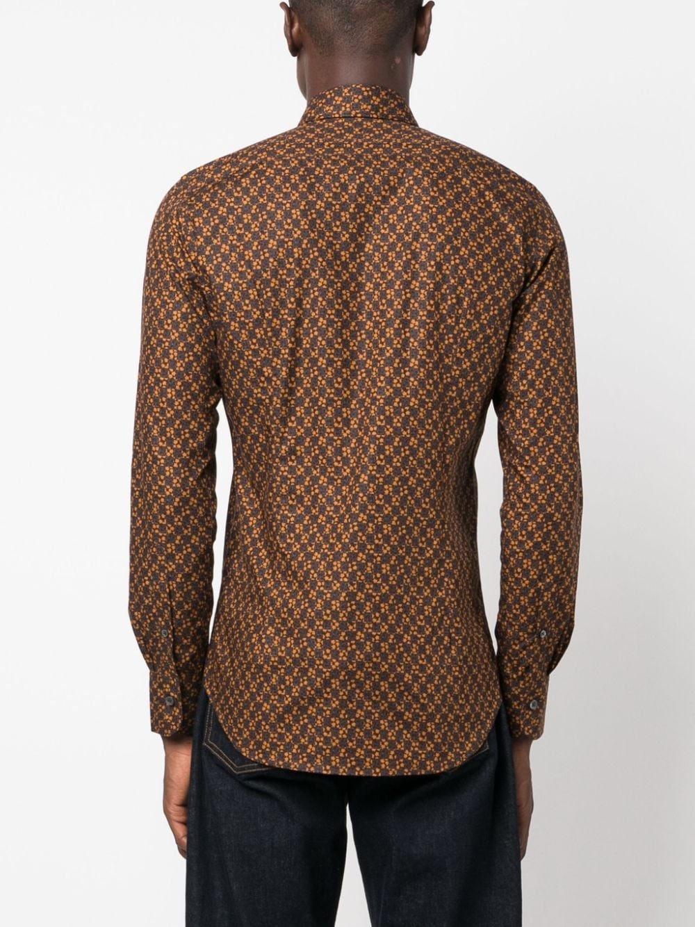 leaf-print cotton shirt - 4