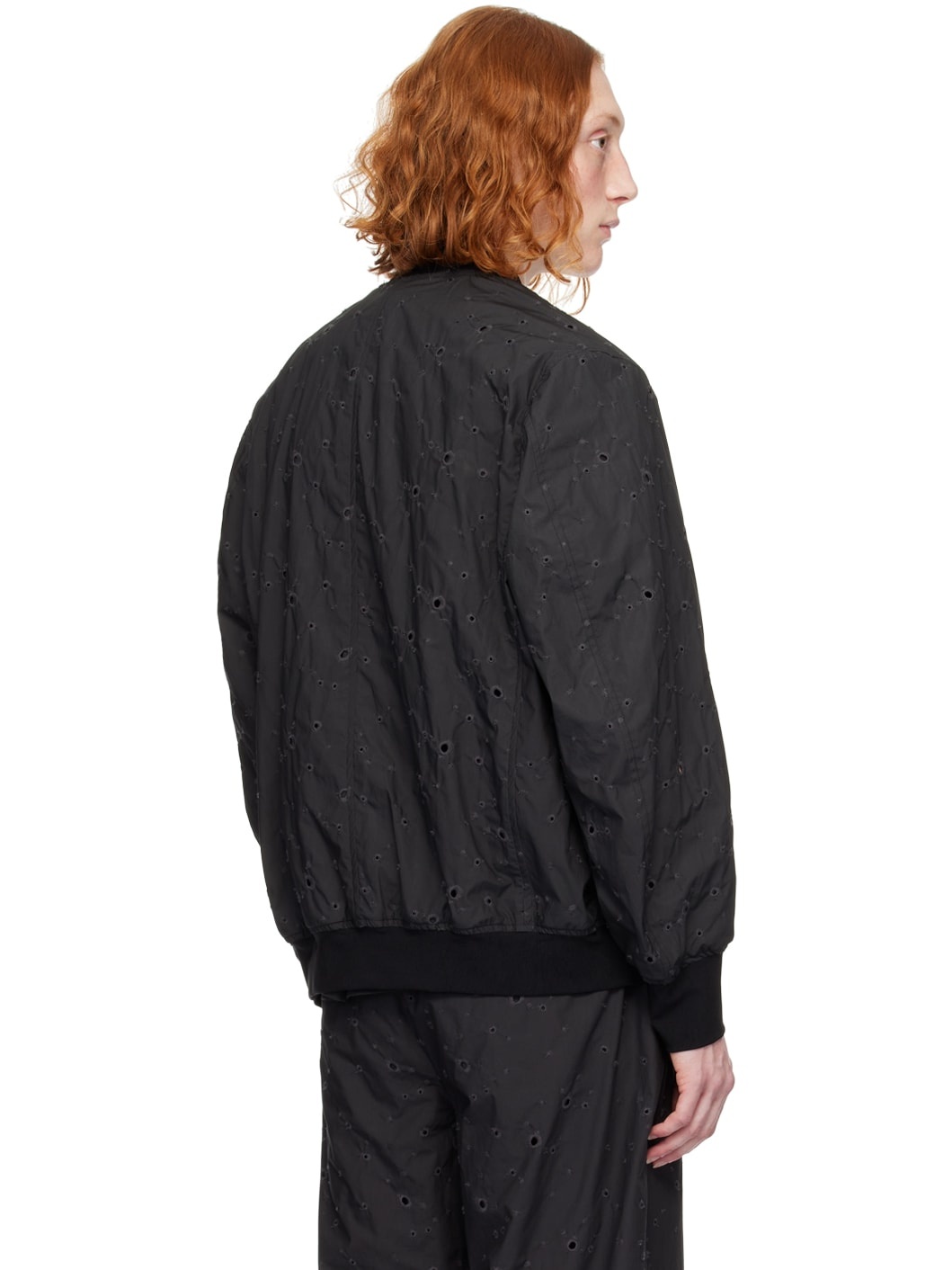 Black Embroidered Bomber Jacket - 3