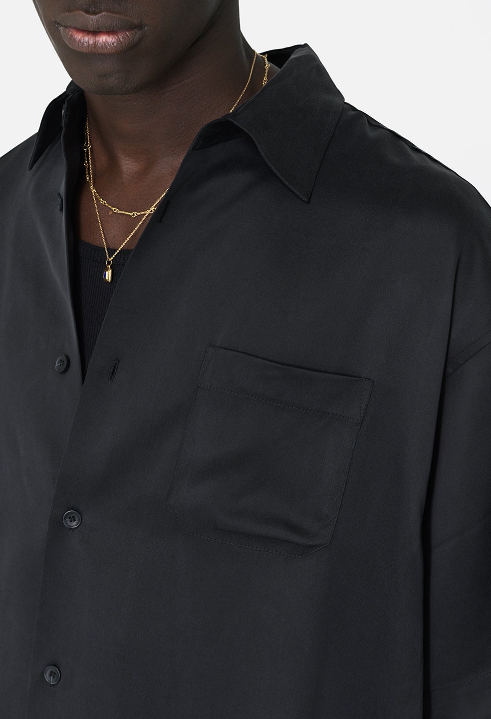BRUSHED SILK BUTTON UP - 6