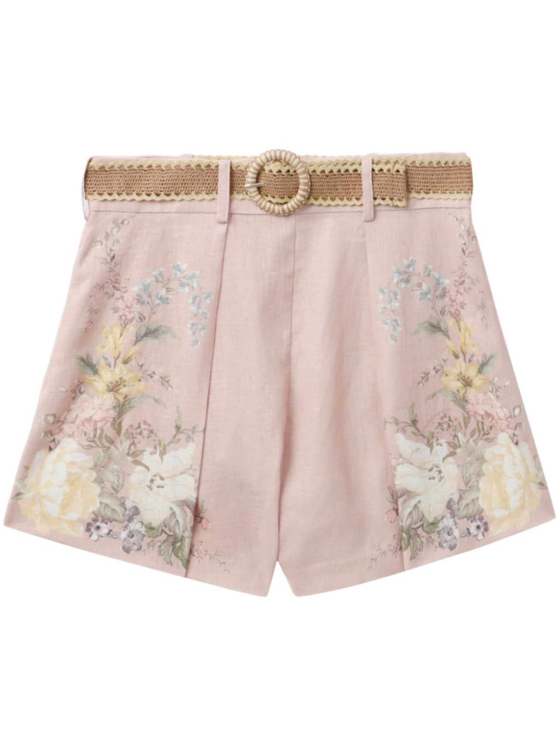 Pink Waverly Linen Mini Shorts - 1