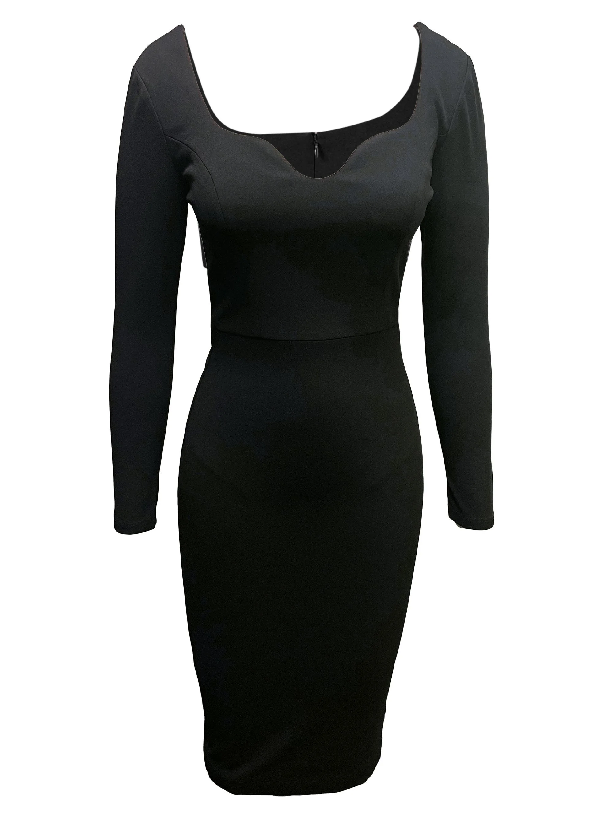 Women's Sonia Fitted Midi-Dress - Black - 1