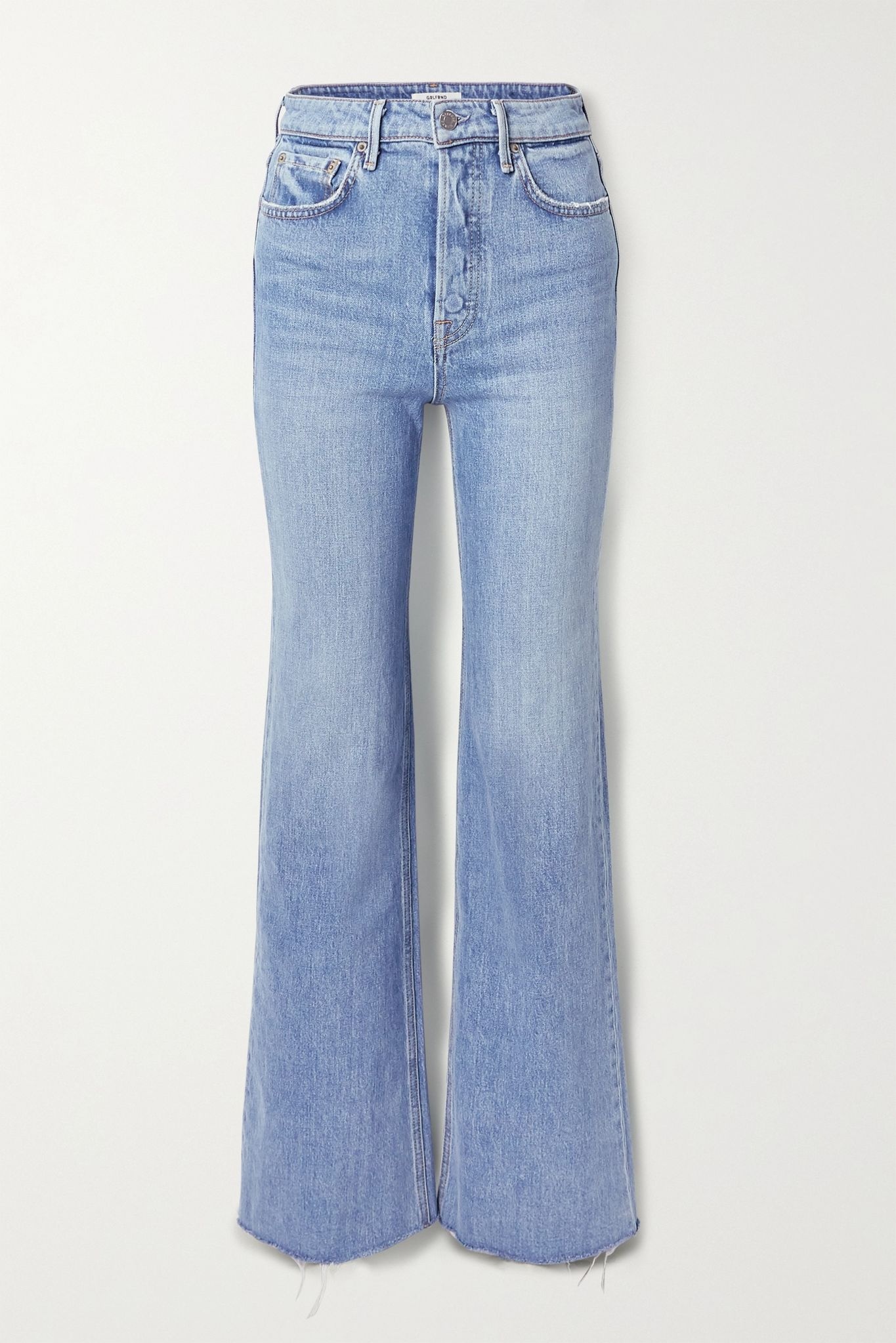 Carla frayed high-rise wide-leg jeans - 1