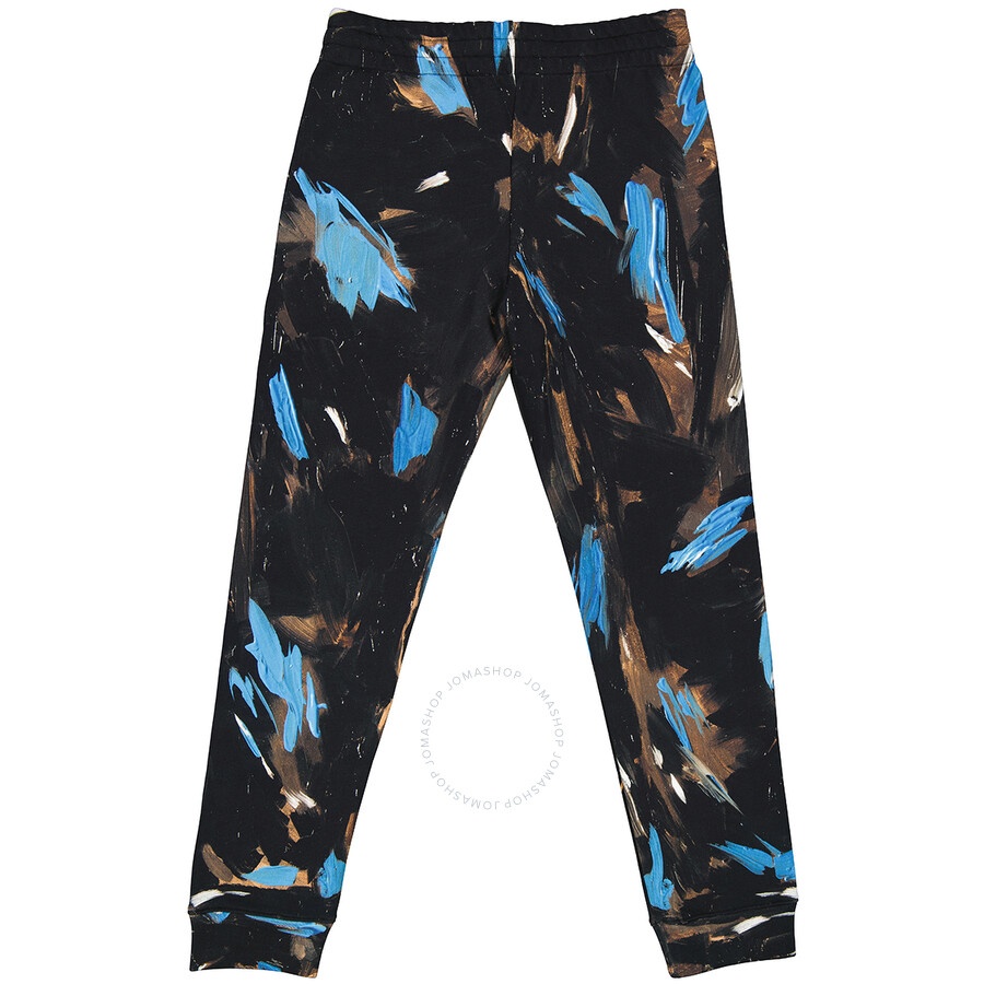 Moschino Men's Brown Painted Logo Cotton-jersey Trousers - 2