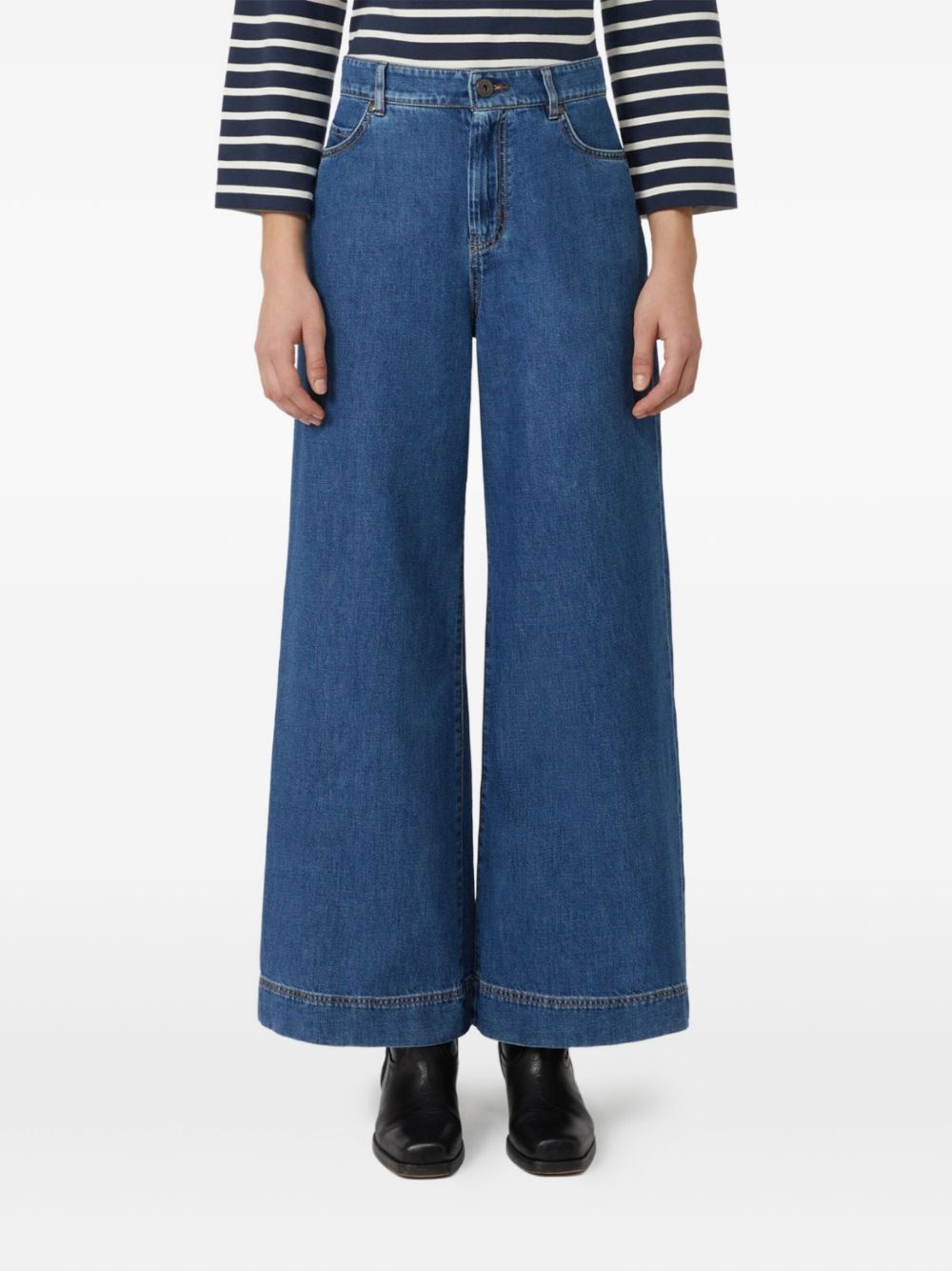 wide-leg cropped jeans - 2